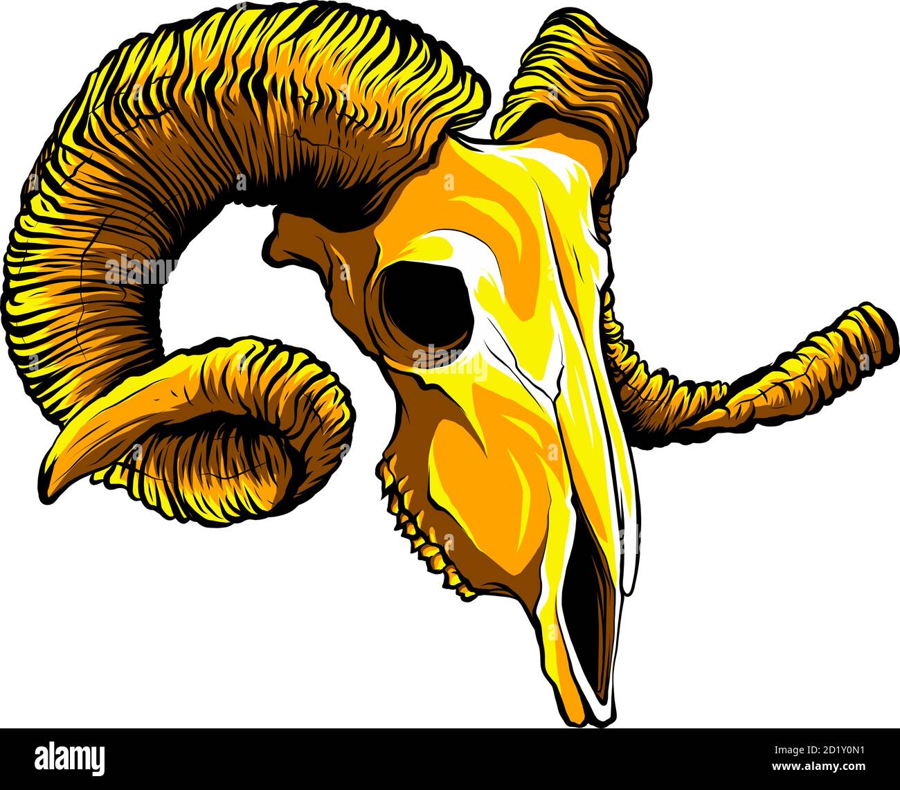 crâne doré sur fond blanc. illustration vectorielle Illustration de Vecteur