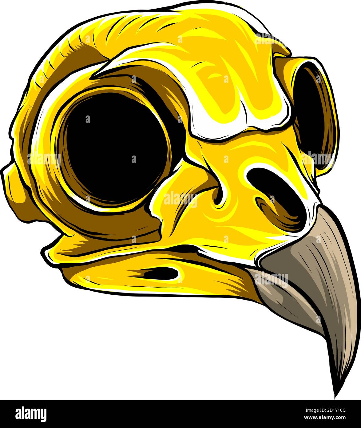crâne d'aigle doré sur fond blanc. illustration vectorielle Illustration de Vecteur