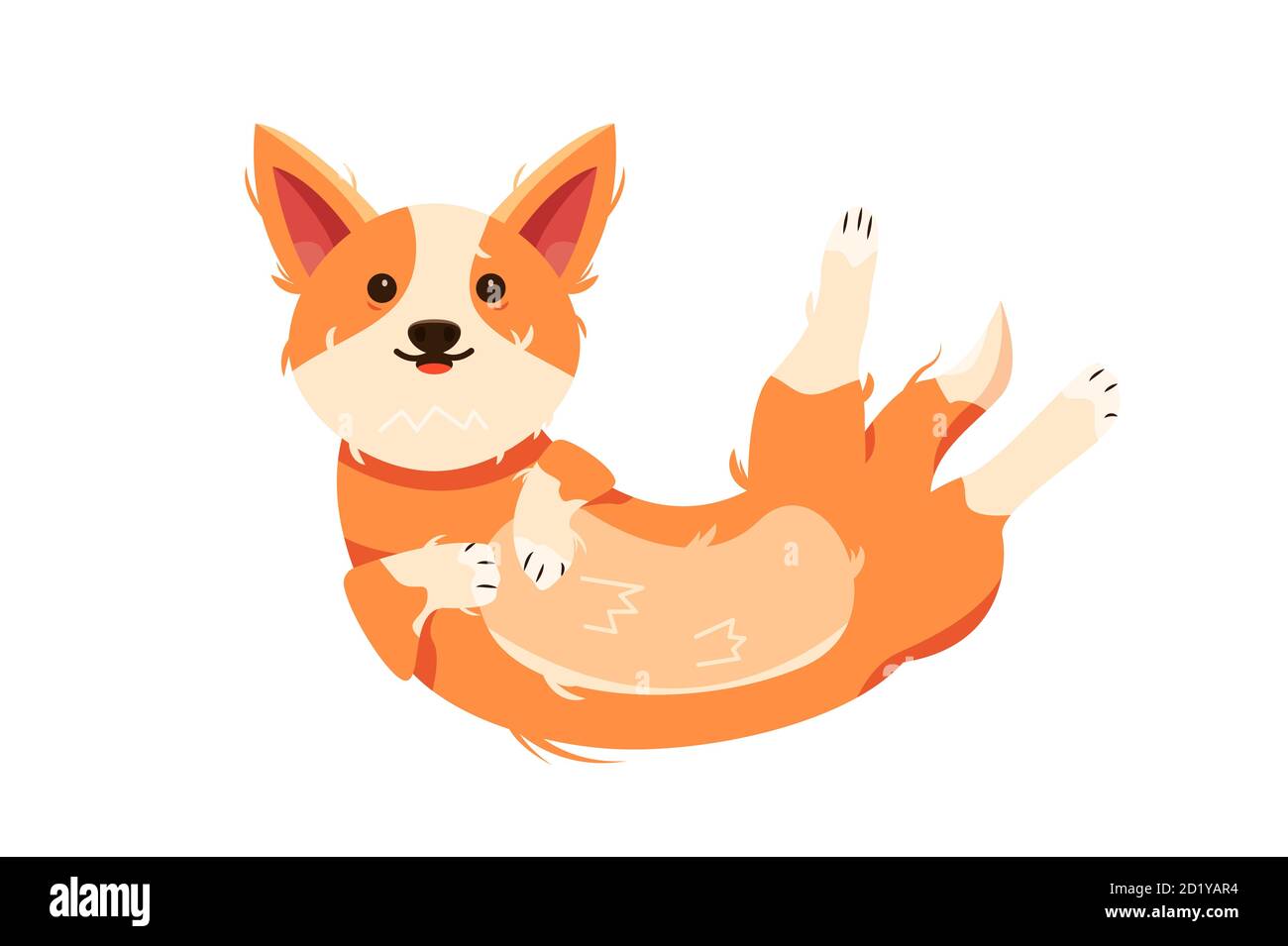 Adorable chien en corgi de style plat. Illustration de Vecteur