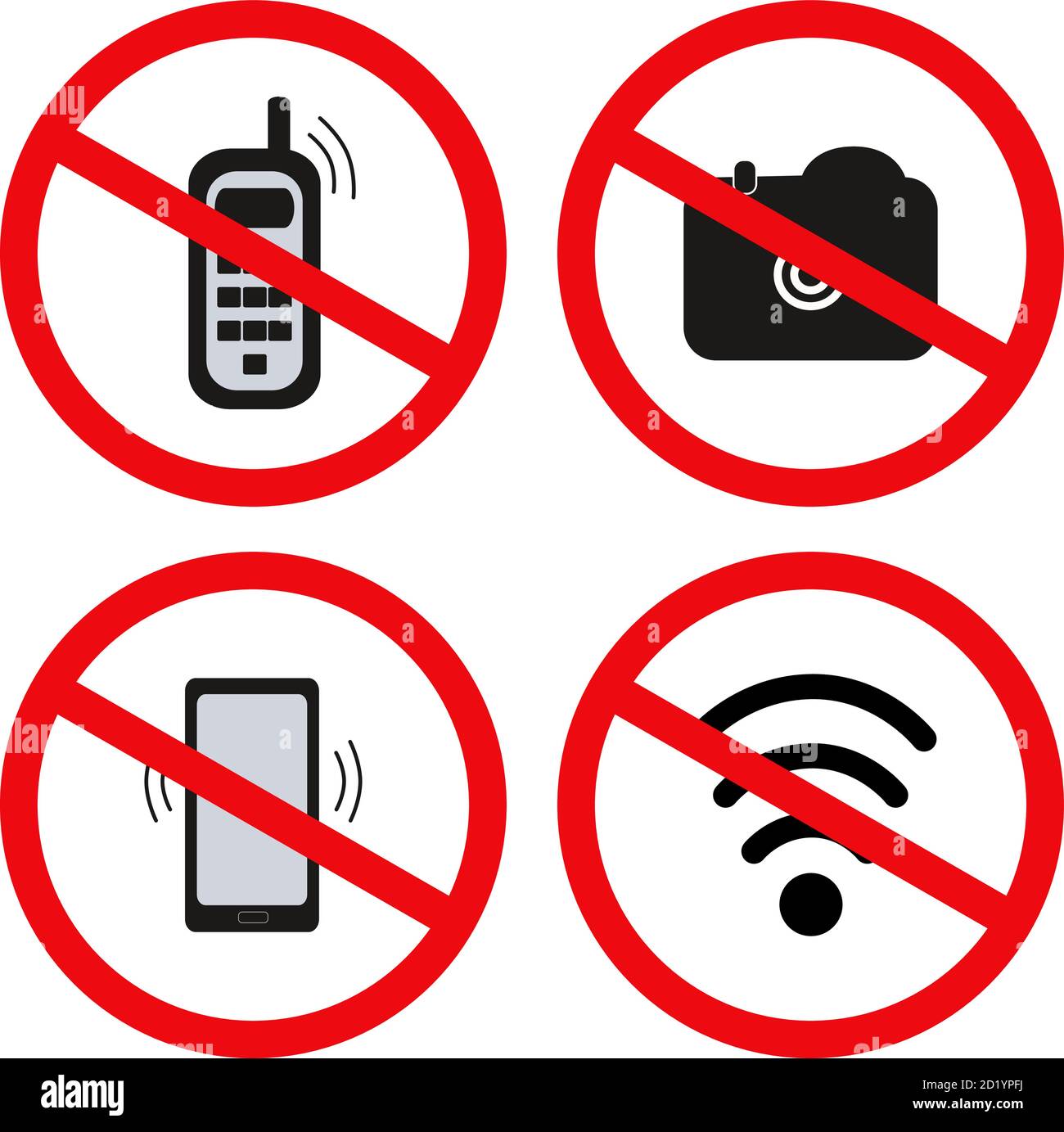 Signes vectoriels de restriction d'interdiction. Isolé sur un fond blanc. Illustration de Vecteur