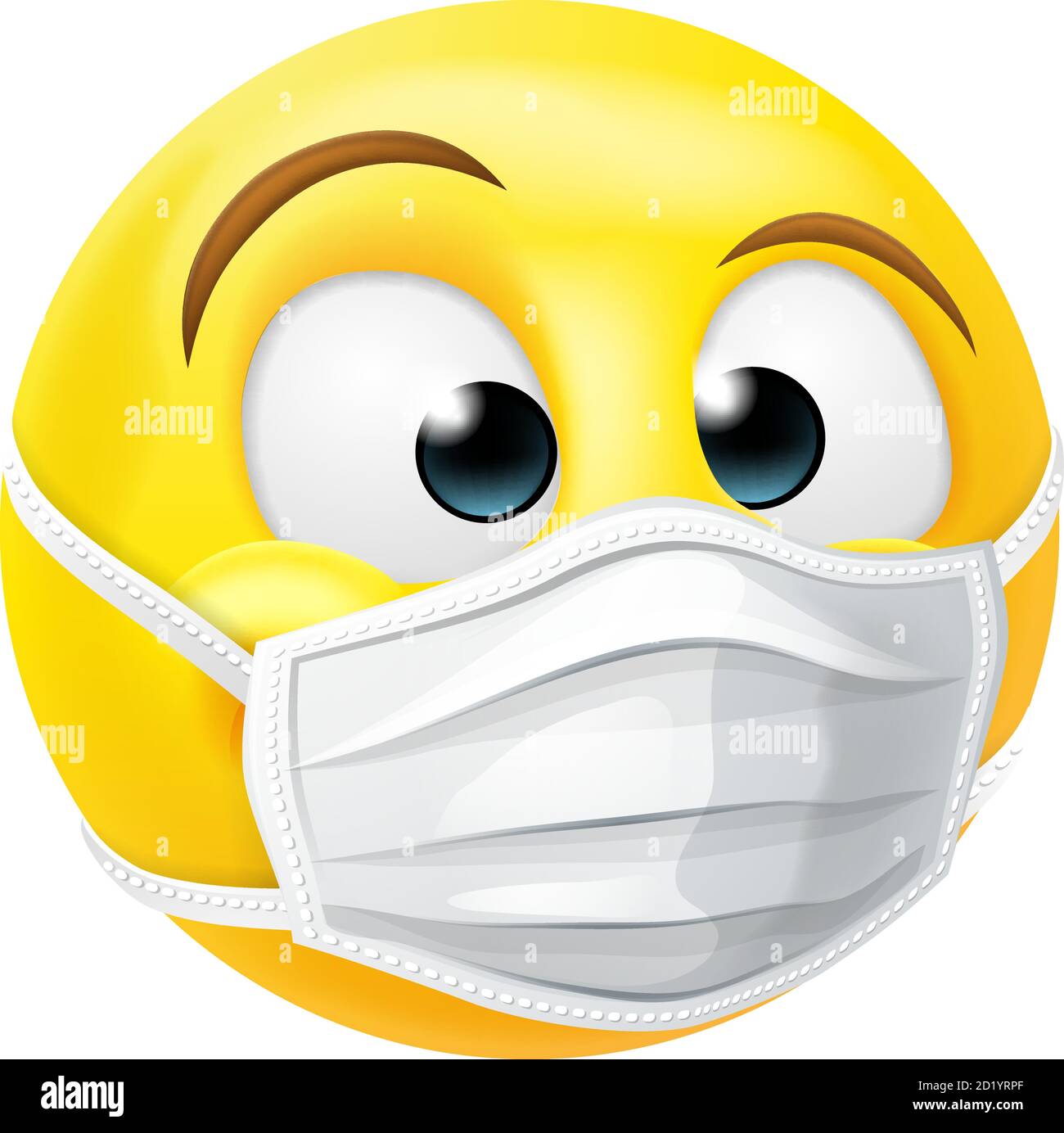 Émoticone Emoji PPE masque médical icône visage Illustration de Vecteur