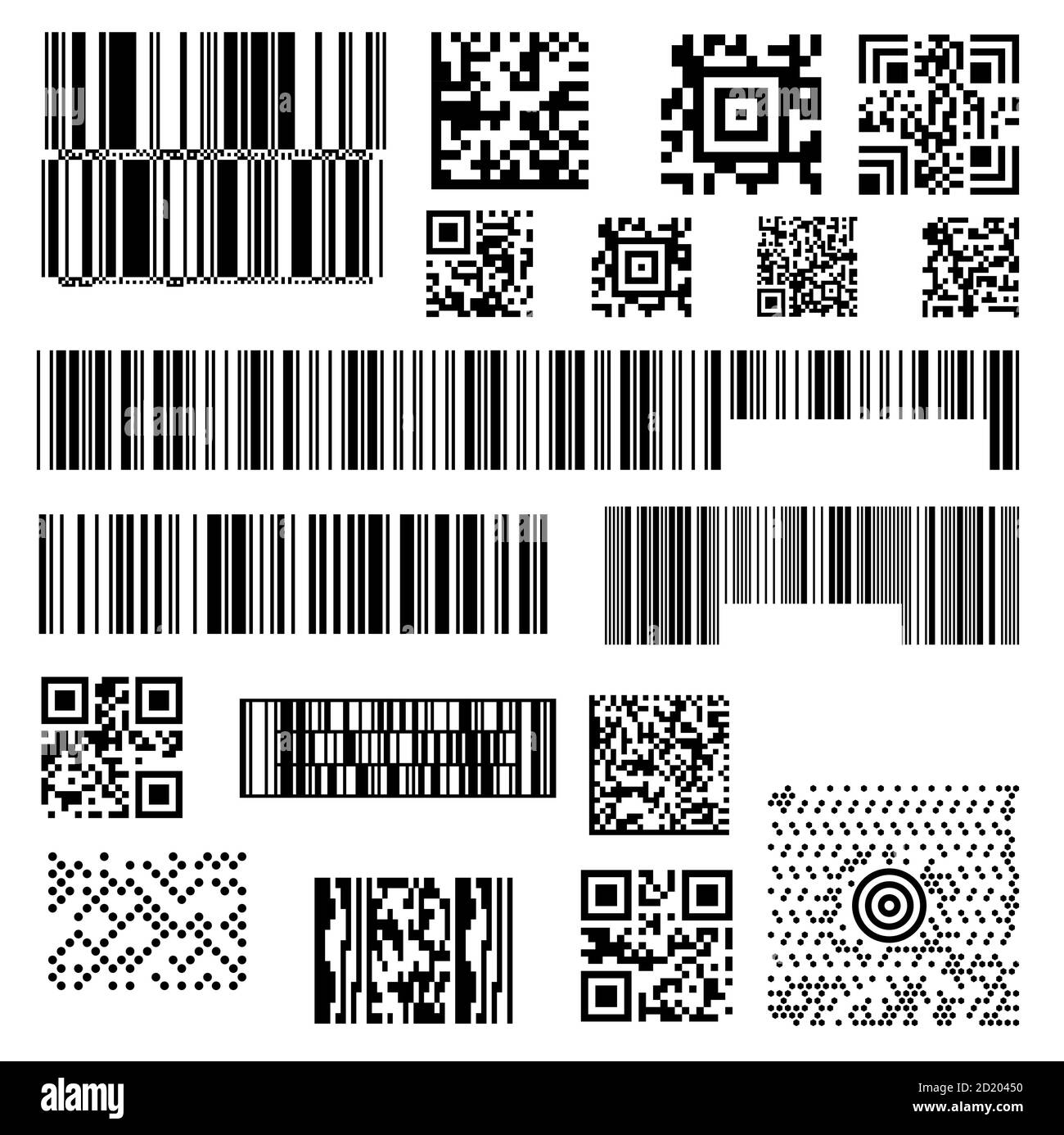 Jeu de modèles abstraits de code-barres du lecteur Illustration de Vecteur