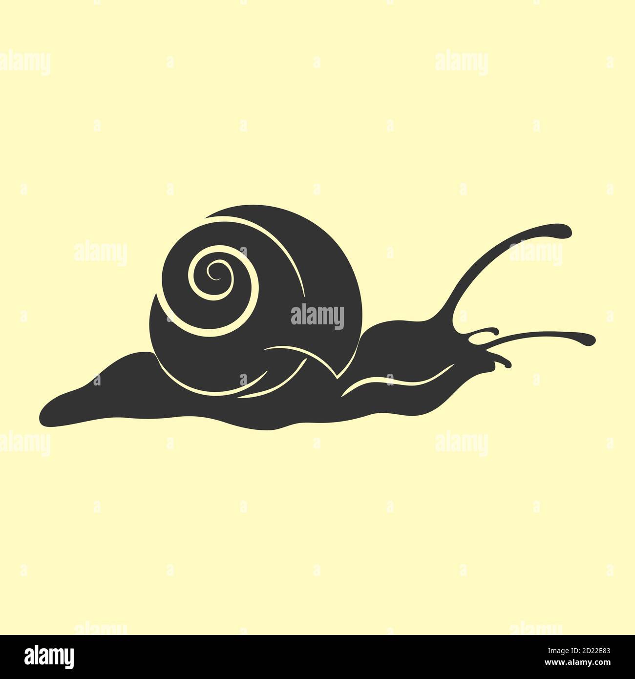 icône escargot animal, silhouette dessinée à la main en noir et blanc, illustration vectorielle Illustration de Vecteur