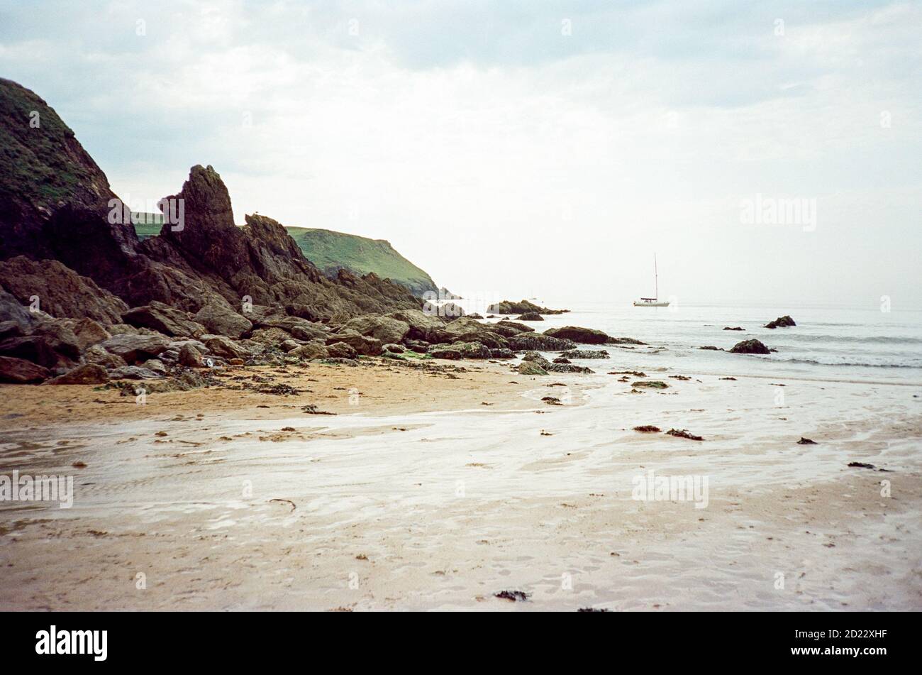 Plage de Mouthwell, Hope Cove, Kingsbridge, Devon, Angleterre, Royaume-Uni. Banque D'Images