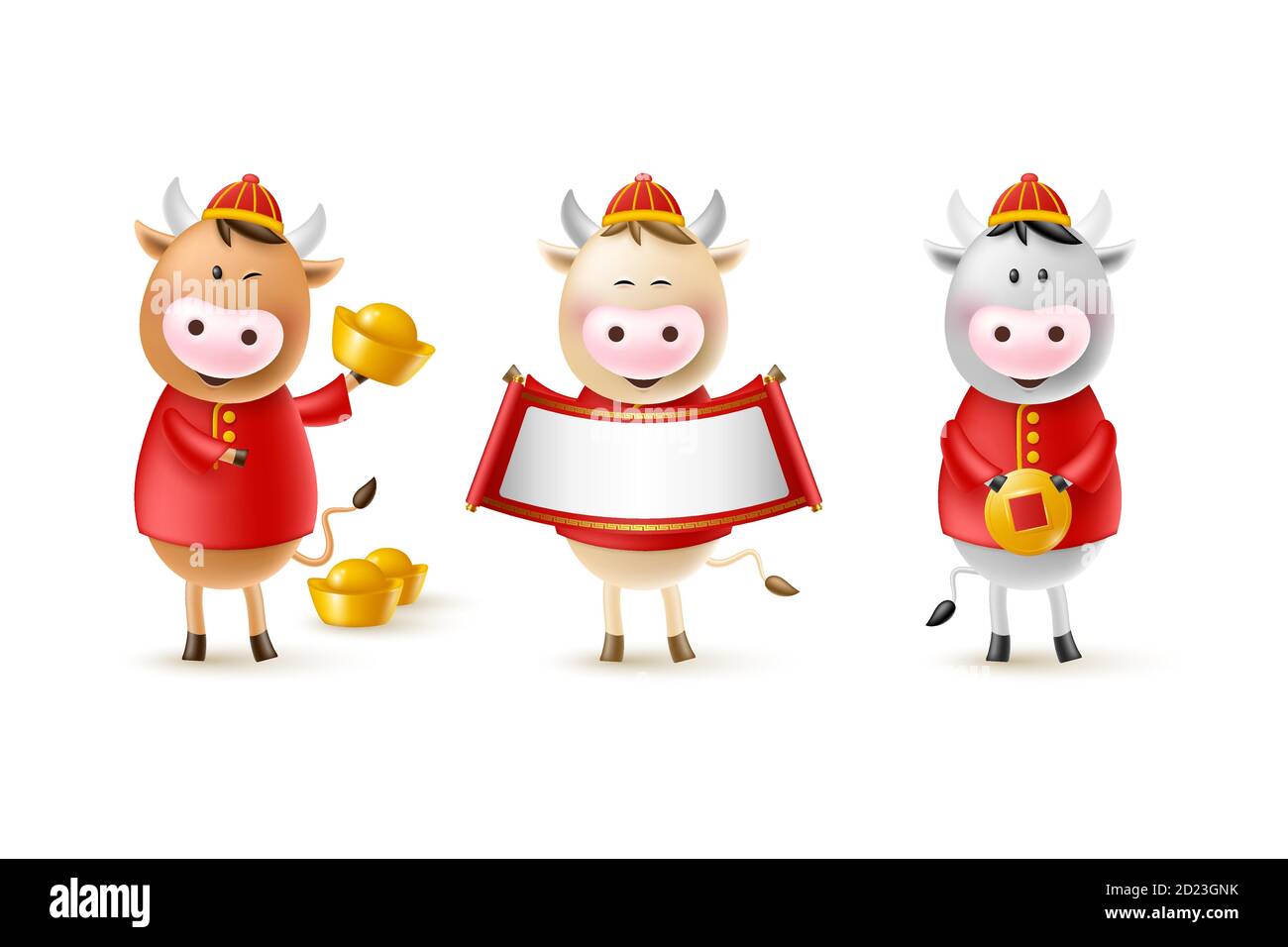 Bouclettes du nouvel an chinois. Illustration de Vecteur