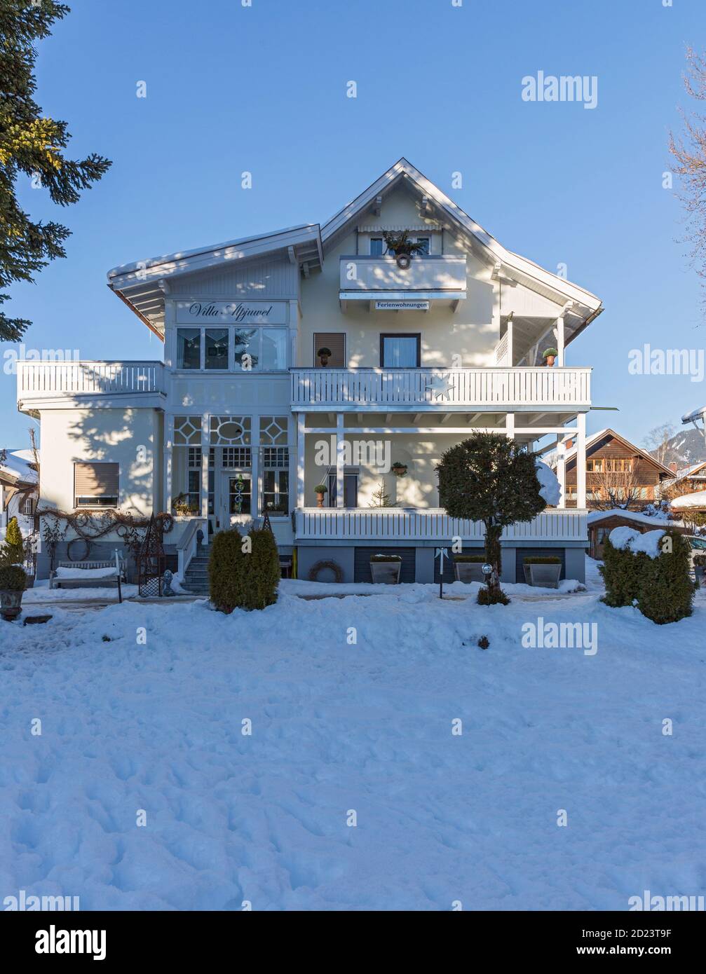 Oberstdorf, Villa Alpjuwel, Ferienhaus, Schneebedeckt, Allgäuer Alpen Banque D'Images