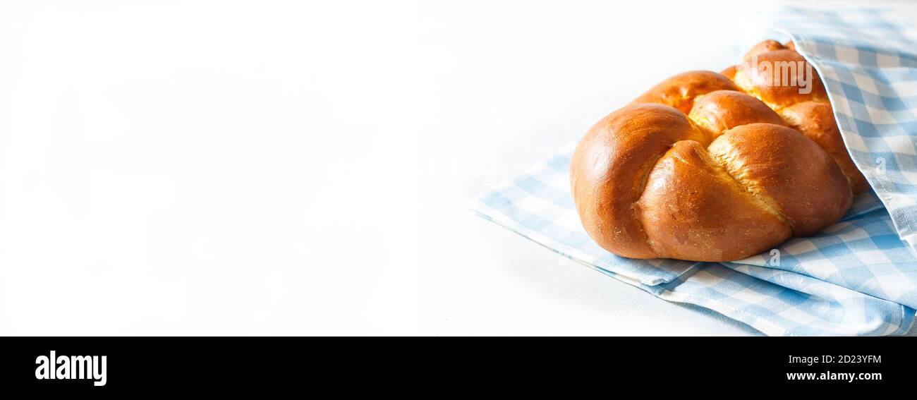 Pain au challah maison, sélection. Banque D'Images