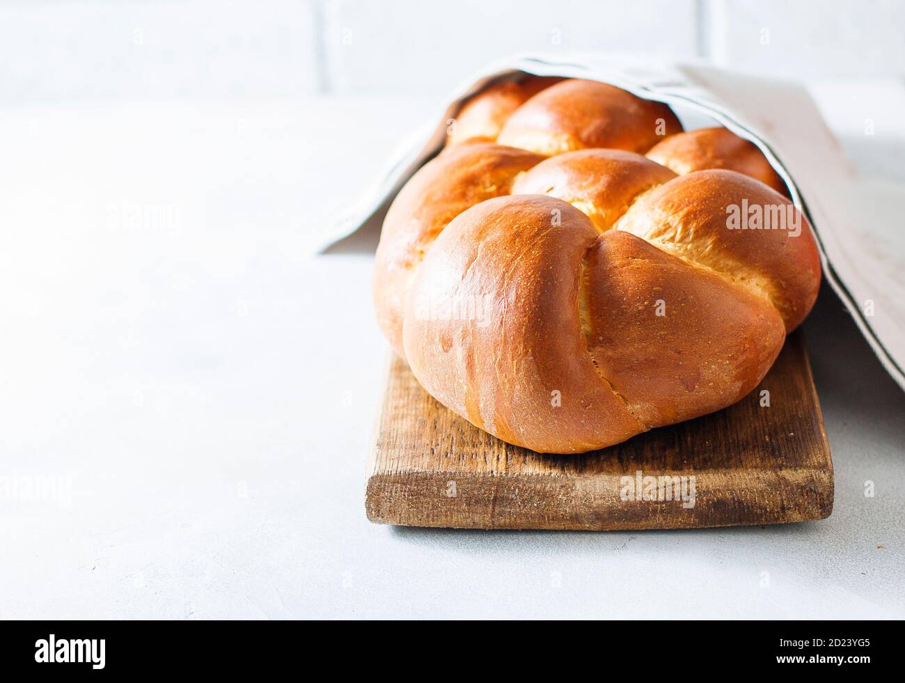 Pain au challah maison, sélection. Banque D'Images
