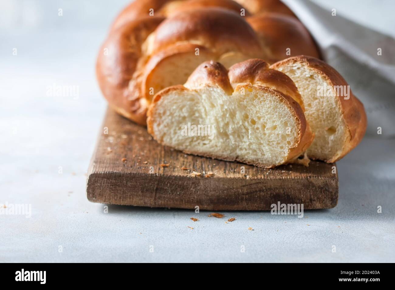 Pain au challah maison, sélection. Banque D'Images