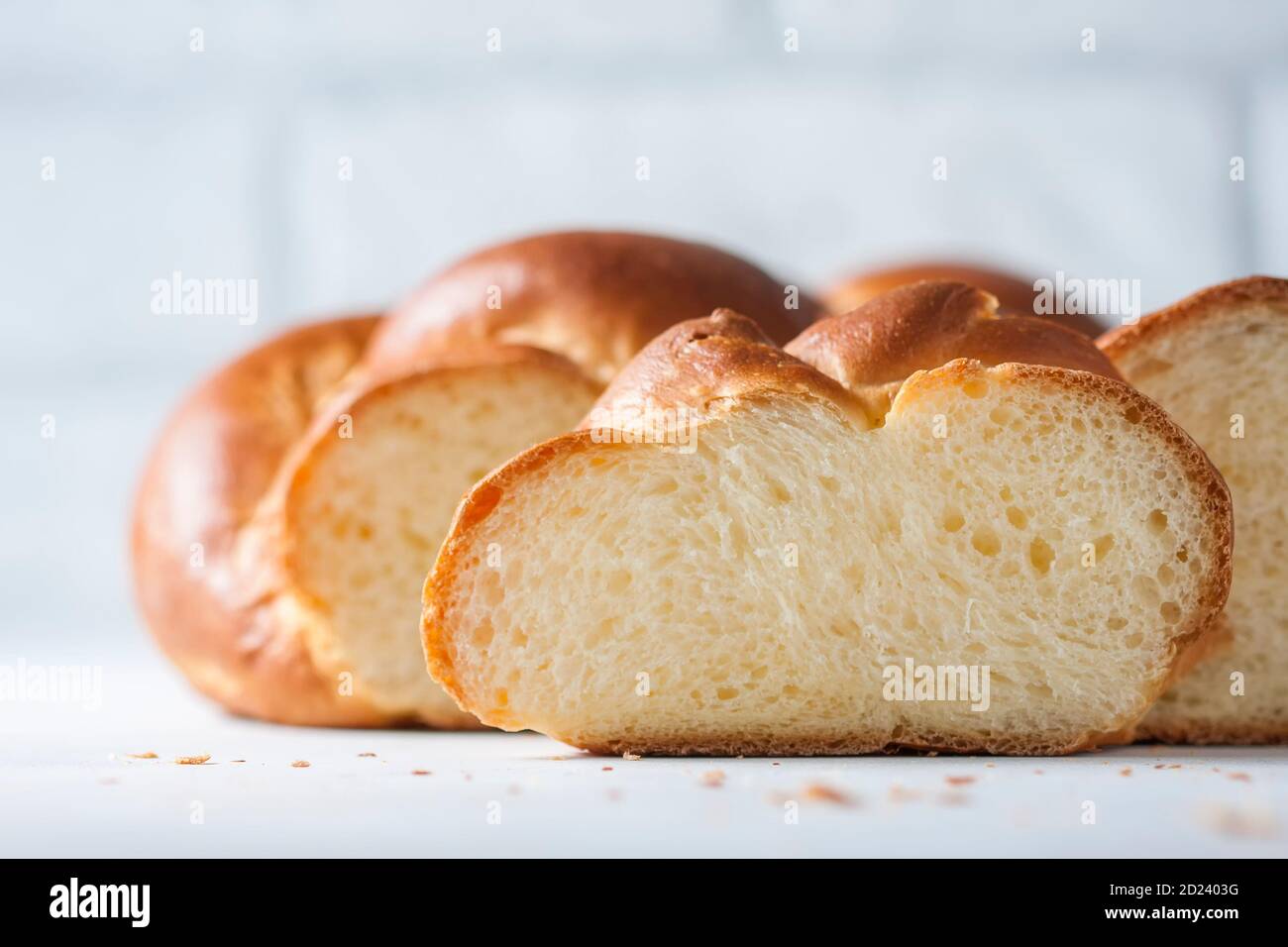 Pain au challah maison, sélection. Banque D'Images