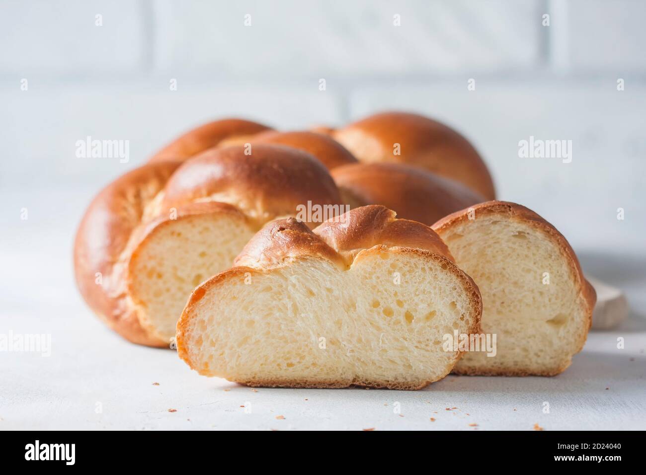 Pain au challah maison, sélection. Banque D'Images