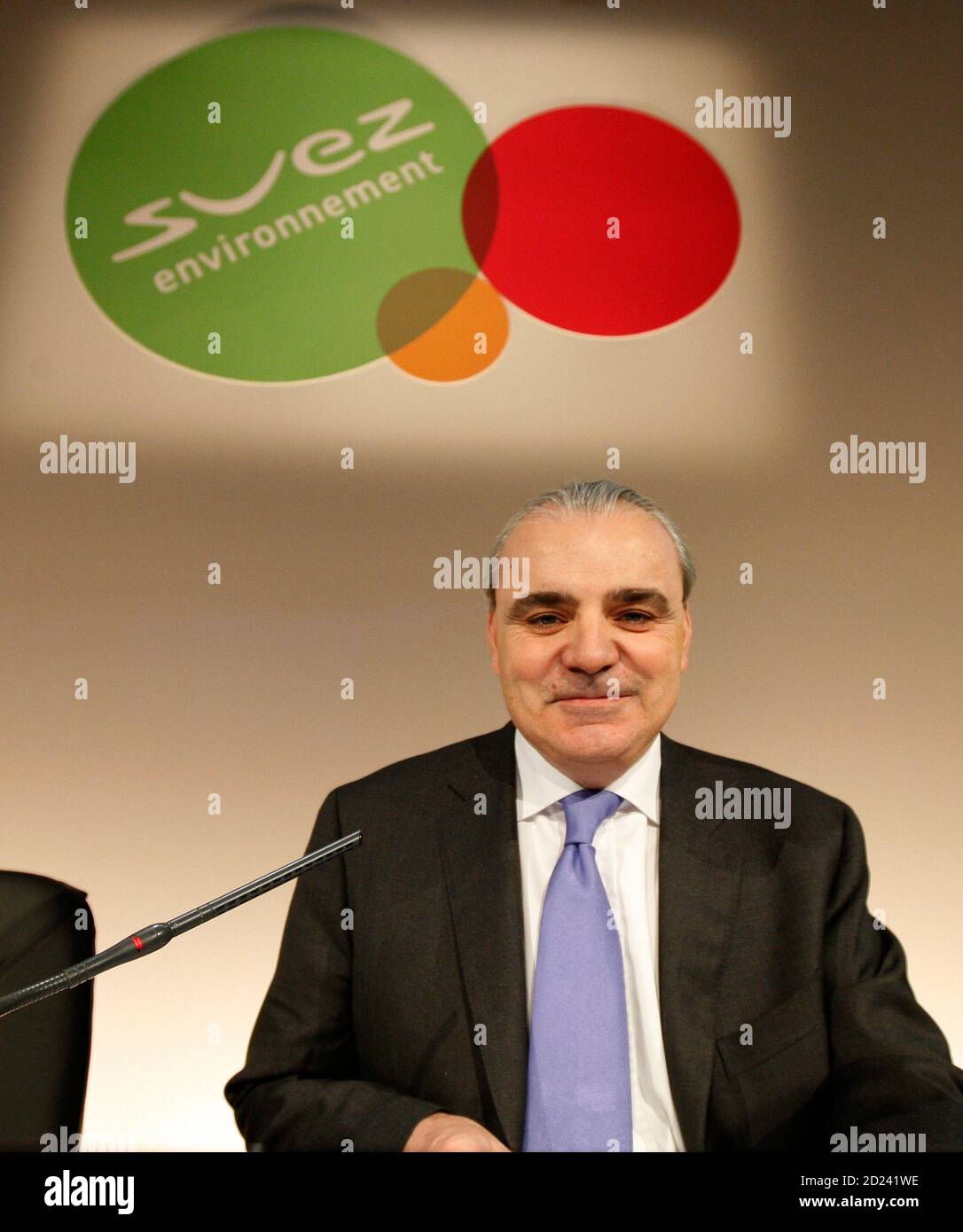 Jean-Louis Chaussade, Suez Environnement Chief Executive Officer, attends  the company's 2008 annual results presentation in Paris March 4, 2009. Suez  Environnement unveiled plans for new savings on Wednesday as the French  water