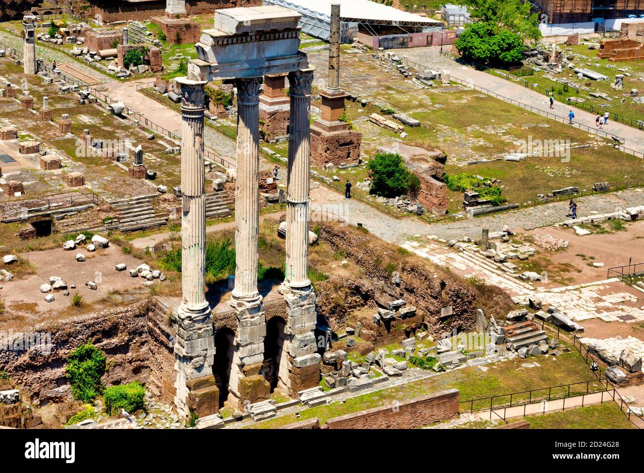 Temple de Castor et Pollux, Rome, Italie Banque D'Images