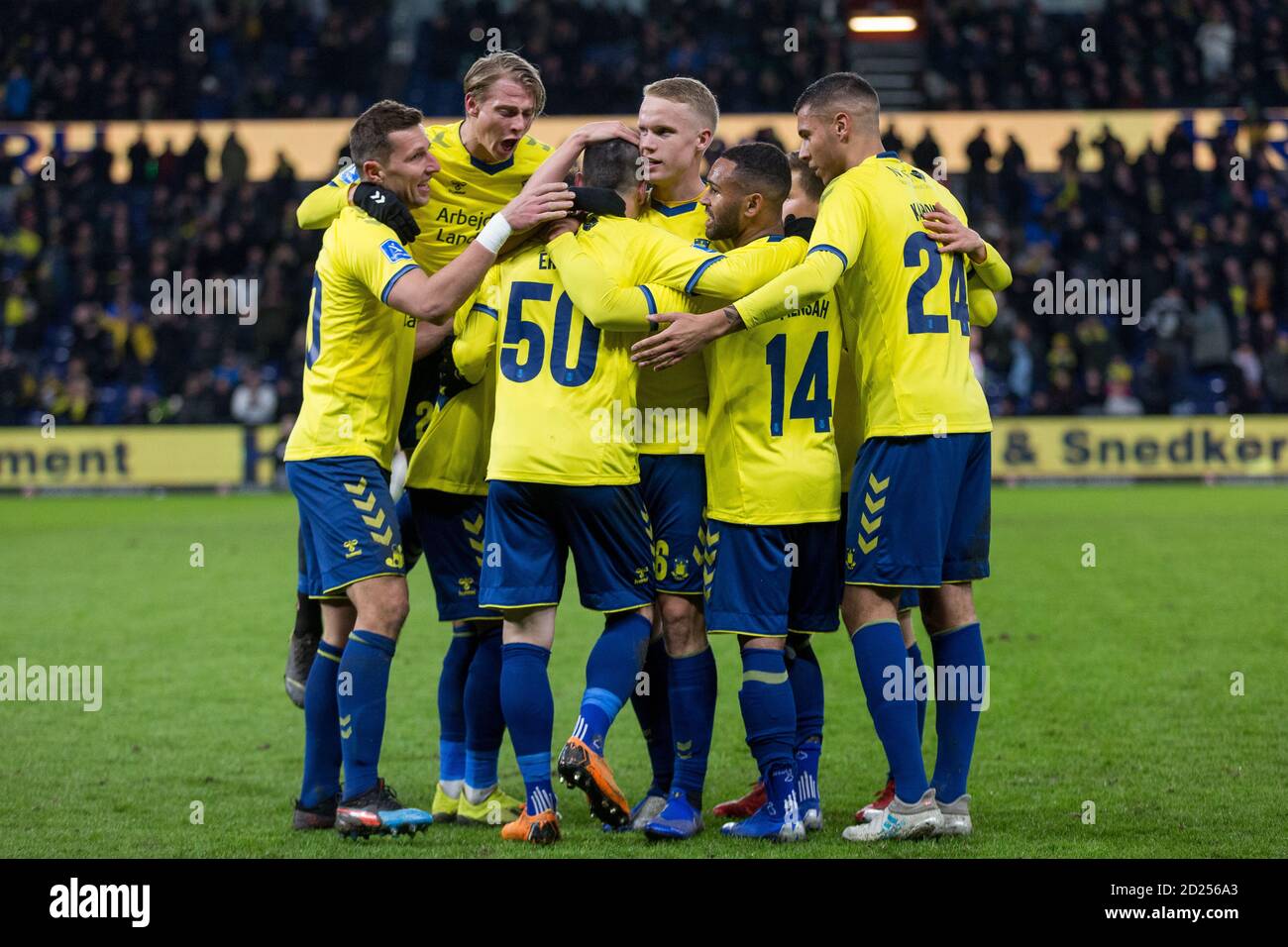 Brondby, Danemark. 10 mars 2019. Ante Erceg (50) de Broendby IF obtient des scores pour 3-2 pendant le match 3F Superliga entre Broendby IF et AAB au stade Brondby. (Crédit photo: Gonzales photo - Thomas Rasmussen). Banque D'Images