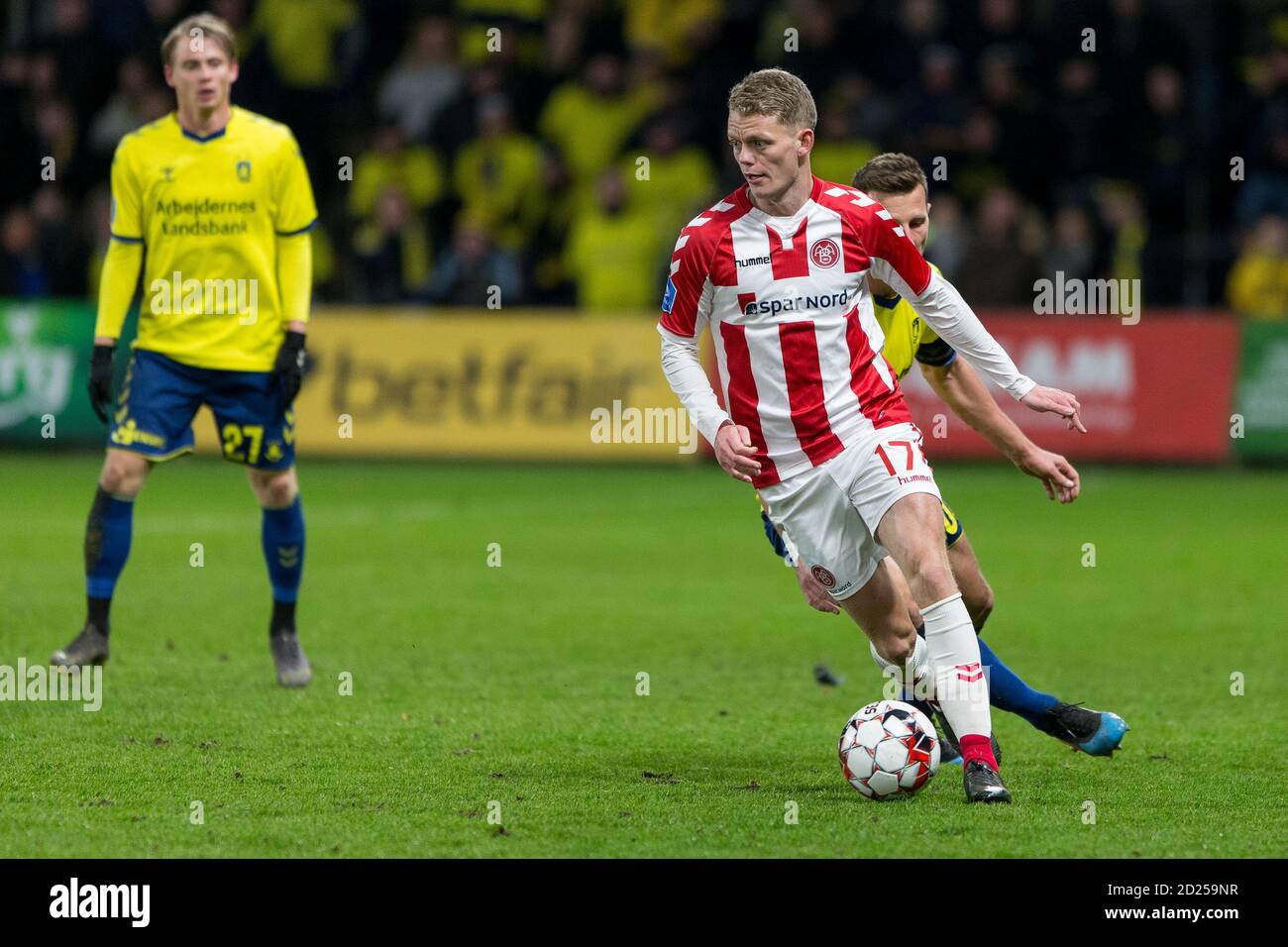 Brondby, Danemark. 10 mars 2019. Kasper Kusk (17) d'Aalborg Boldklub vu pendant le match 3F Superliga entre Broendby IF et AAB au stade Brondby. (Crédit photo: Gonzales photo - Thomas Rasmussen). Banque D'Images