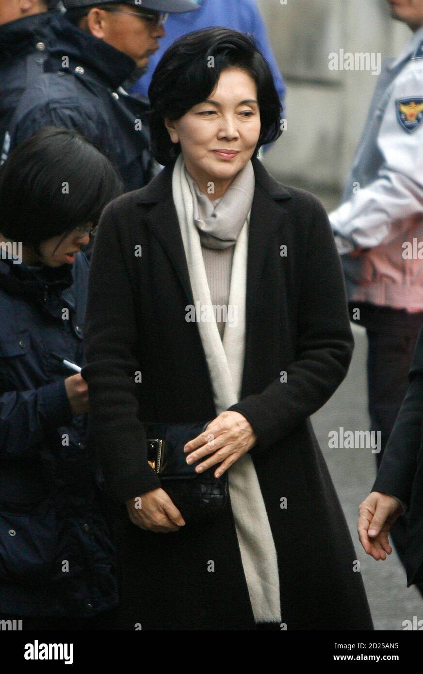 Hong Ra-hee, 63, wife of Samsung Group chairman Lee Kun-hee, arrives at the  office of a special counsel looking into allegations made by a former top  legal Samsung executive in Seoul April