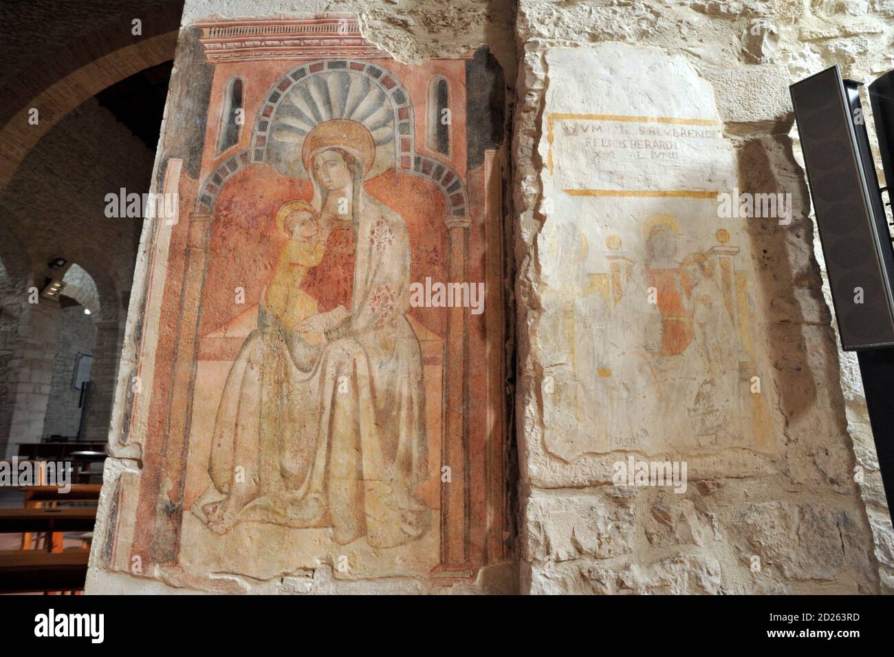 Italie, Basilicate, Venosa, Abbaye de la Trinité, fresque Banque D'Images