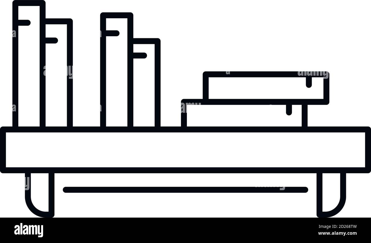 Icône étagère livre chambre enfant. Contour chambre pour enfants étagère de livre icône de vecteur pour la conception de Web isolée sur fond blanc Illustration de Vecteur