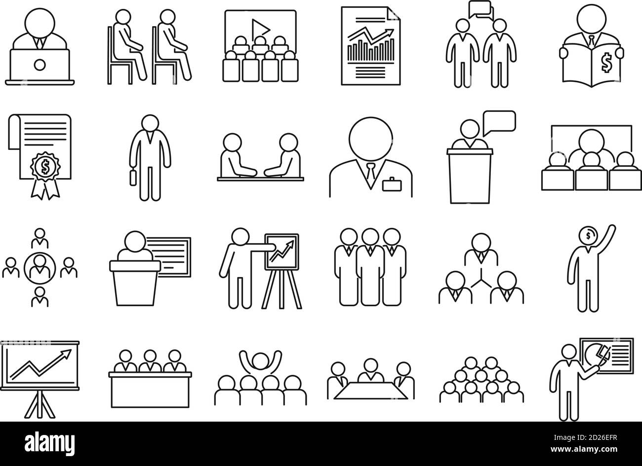 Ensemble d'icônes de présentation de formation professionnelle. Ensemble de grandes lignes de présentation de formation d'entreprise icônes vectorielles pour la conception de sites Web isolés sur fond blanc Illustration de Vecteur Ensemble d'icônes de présentation de formation professionnelle. Ensemble de grandes lignes de présentation de formation d'entreprise icônes vectorielles pour la conception de sites Web isolés sur fond blanc Illustration de Vecteur