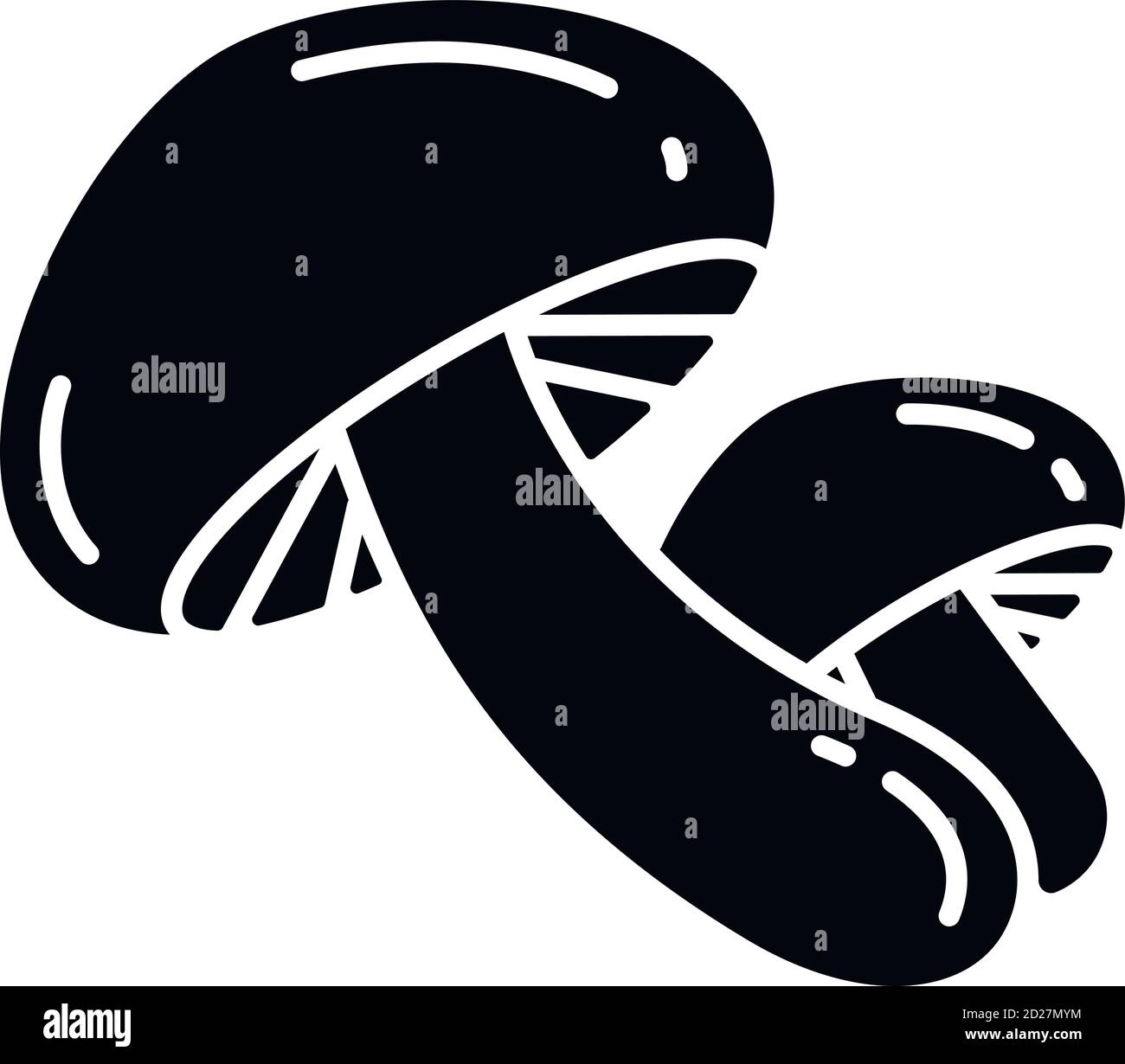 Icône de glyphe noir de champignons shiitake Illustration de Vecteur