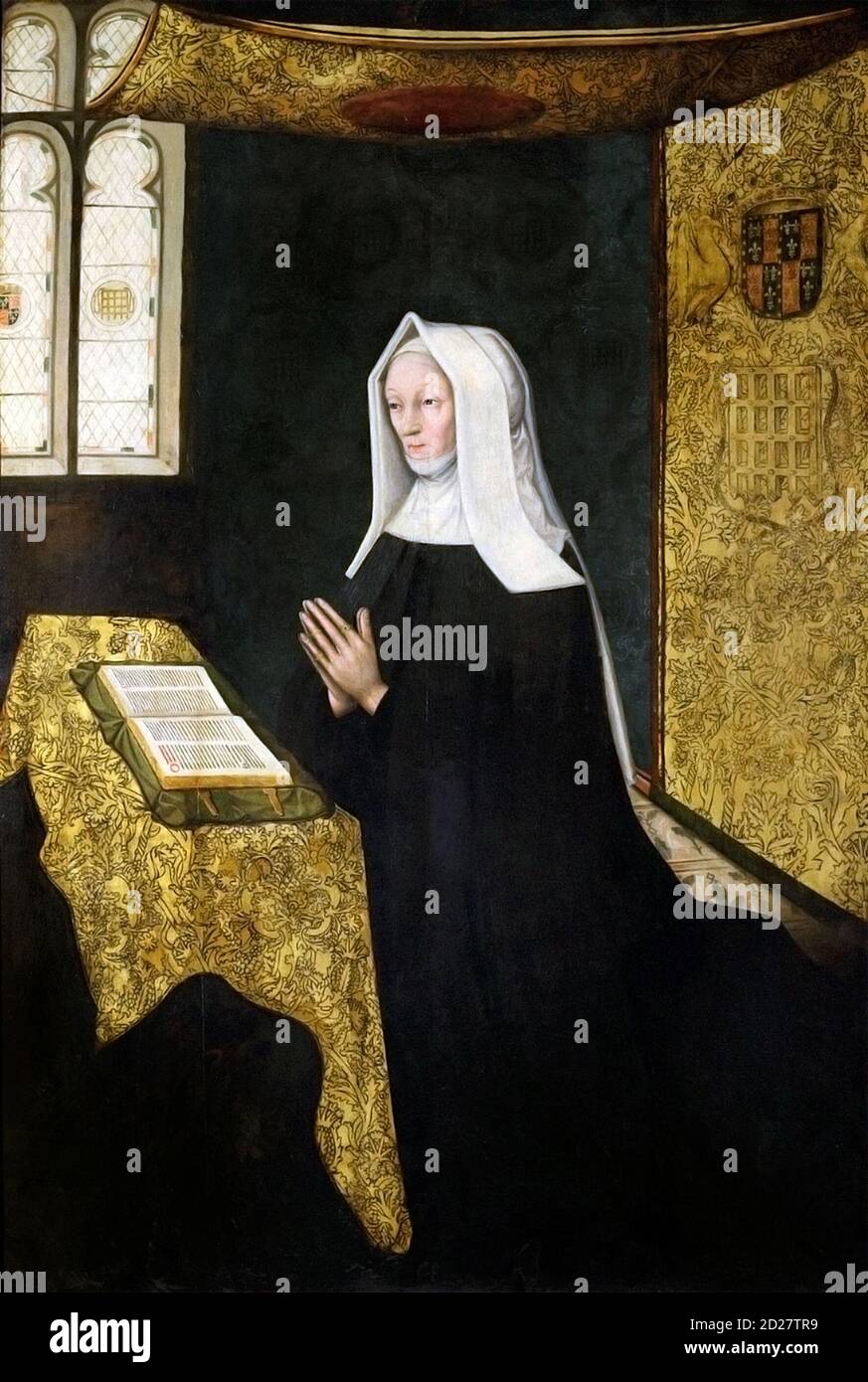 Margaret Beaufort. Portrait de Lady Margaret Beaufort (c.1441/3-1509) par Meynnart Wewyck, huile sur panneau, c.1510. Margaret Beaufort était une figure importante dans les guerres des Roses et la mère du roi Henri VII d'Angleterre Banque D'Images