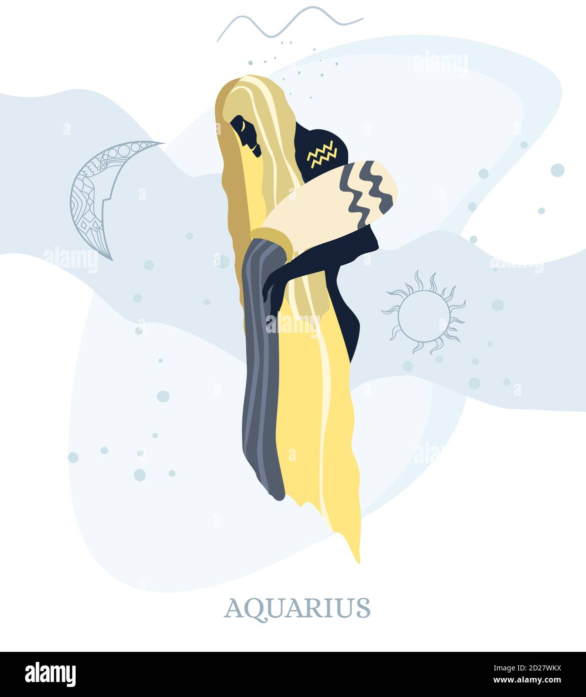 Signe du zodiaque Aquarius. Illustration vectorielle du symbole du zodiaque. Illustration de Vecteur