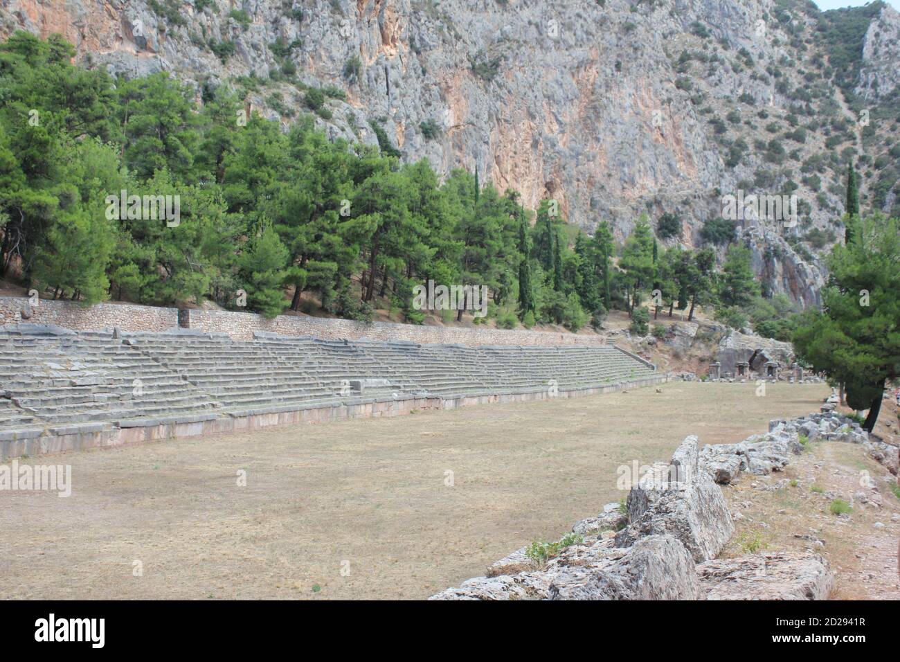 Le stade dans le site archéologique de Delphes en Grèce Banque D'Images
