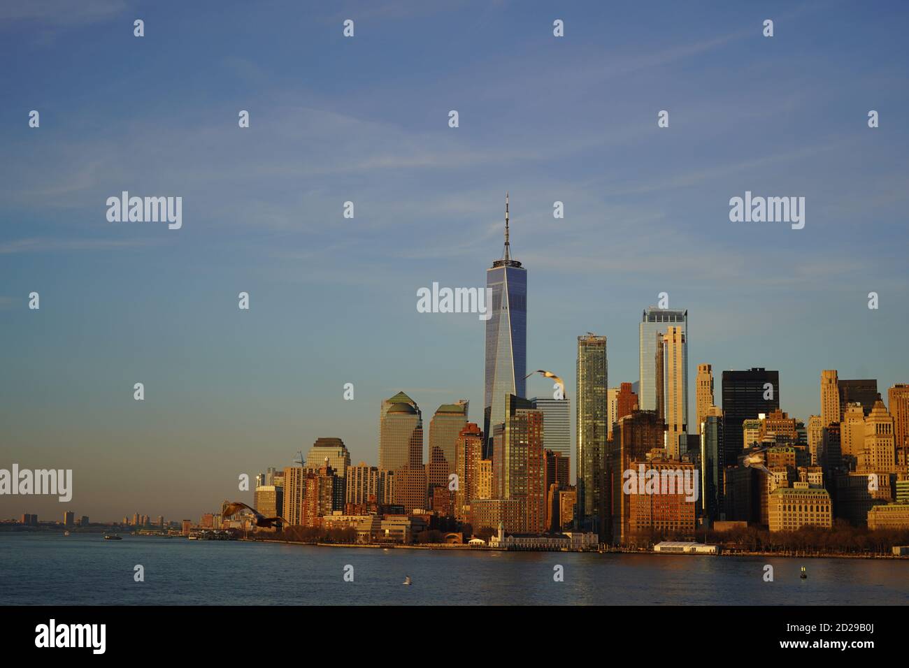 hudson river staten island manhattan skyline ferry Banque D'Images