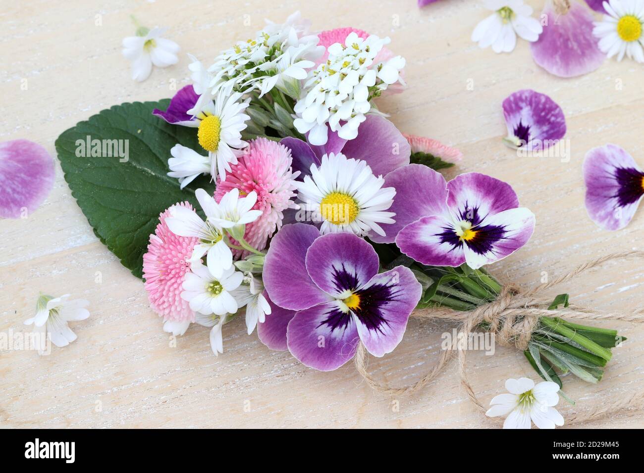Bouquet fleur blanche et violette Banque de photographies et d'images à  haute résolution - Alamy