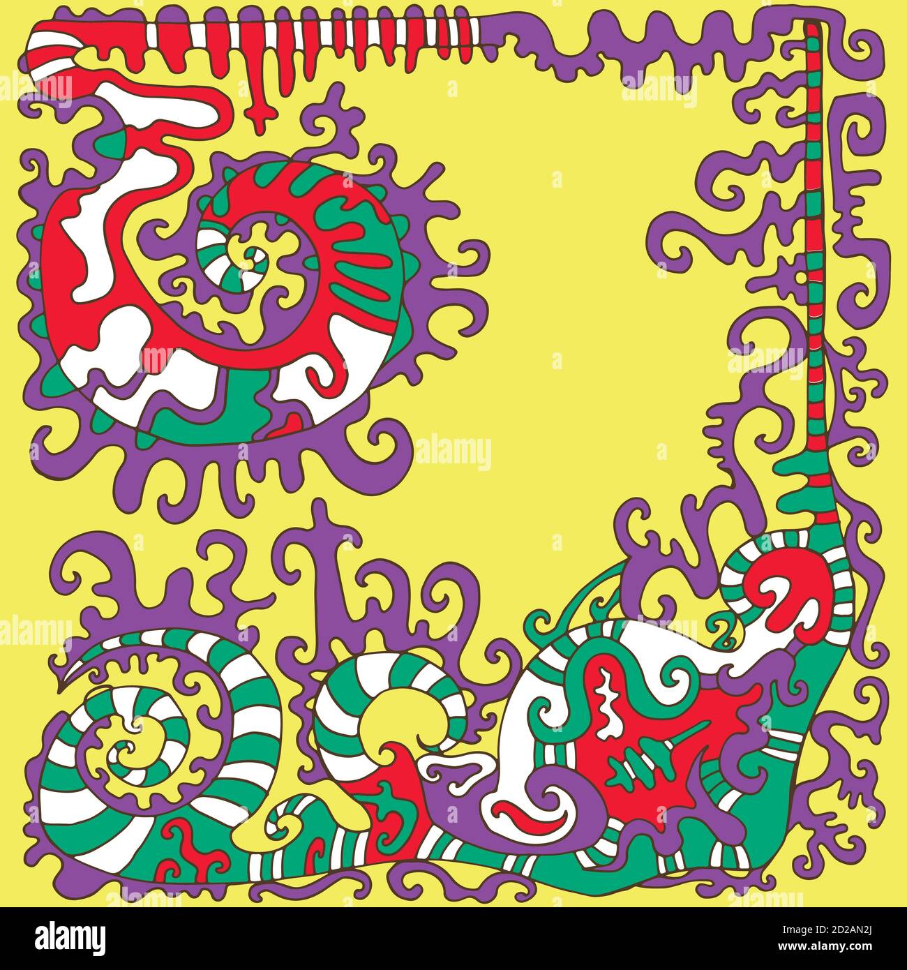 Fond ethnique psychédélique coloré dans le style aztèque. Isola Illustration de Vecteur