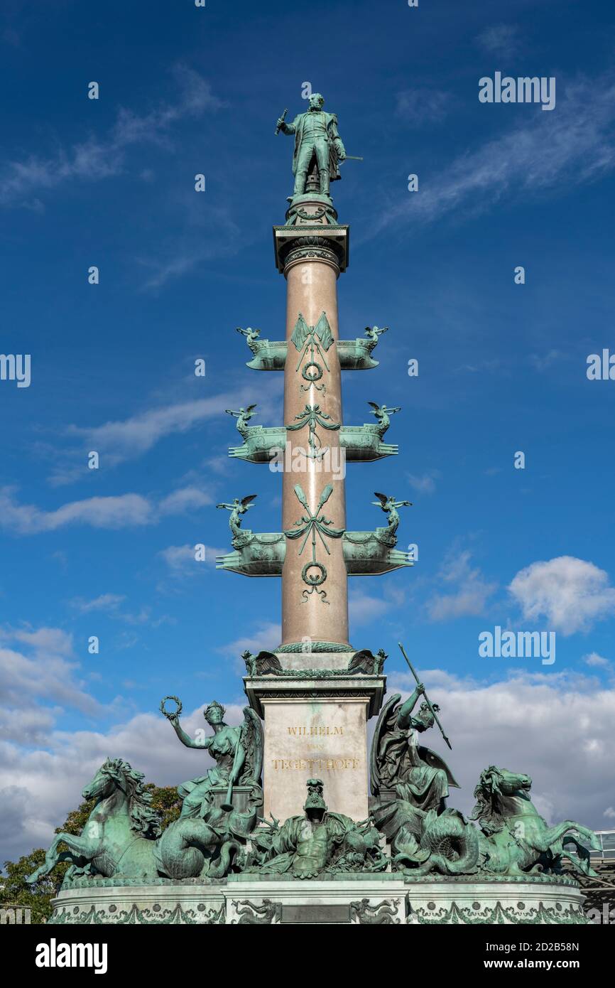 Tegetthoff-Denkmal am Praterstern , Wien, Österreich, Europa | colonne de Tegetthoff au rond-point de Praterstern, Vienne, Autriche, Europe Banque D'Images