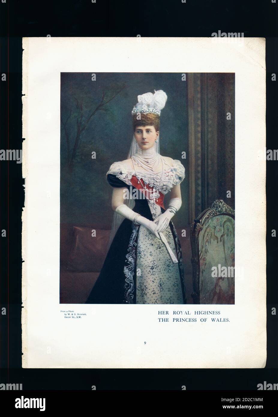 Portrait Chromolithographique d'Alexandra, du Danemark, Reine consort du Royaume-Uni (du 1er décembre 1844 au 20 novembre 1925). Elle était la femme de Ki Banque D'Images