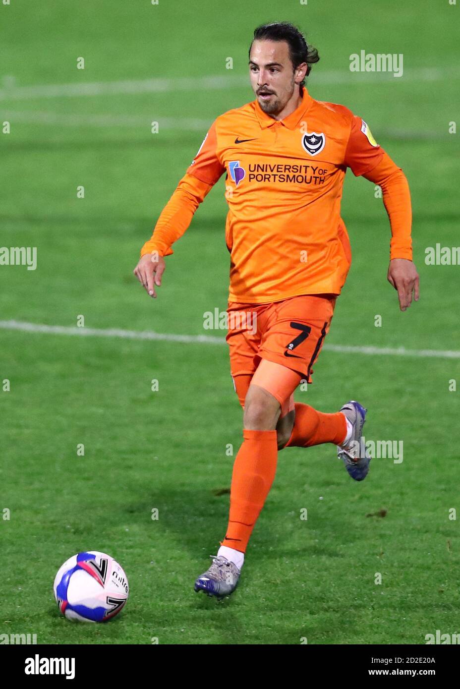 SOUTHEND ON SEA, ANGLETERRE. 06E OCTOBRE 2020 Ryan Williams de Portsmouth lors du match de Trophée EFL entre Southend United et Portsmouth au Roots Hall, Southend, le mardi 6 octobre 2020. (Crédit : Jacques Feeney | MI News) Banque D'Images