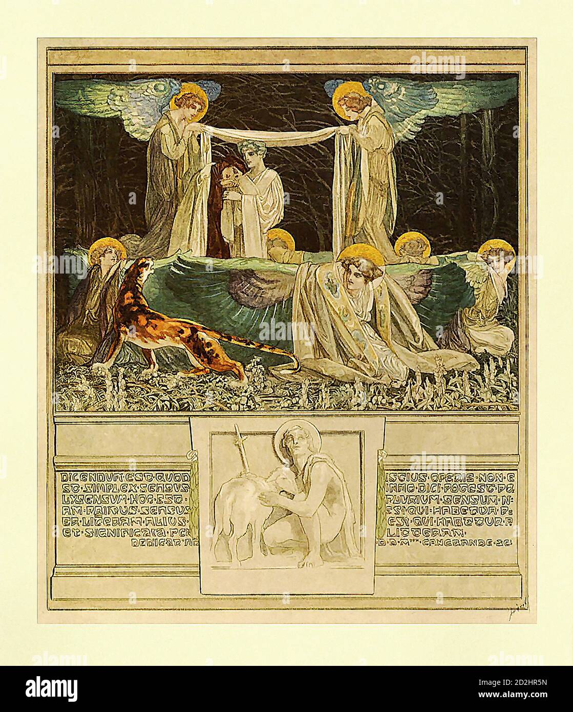 Bayros Franz Von - Illustration pour le Divin de Dante Alighieri Comedys' 01 - École autrichienne - 19e siècle Banque D'Images