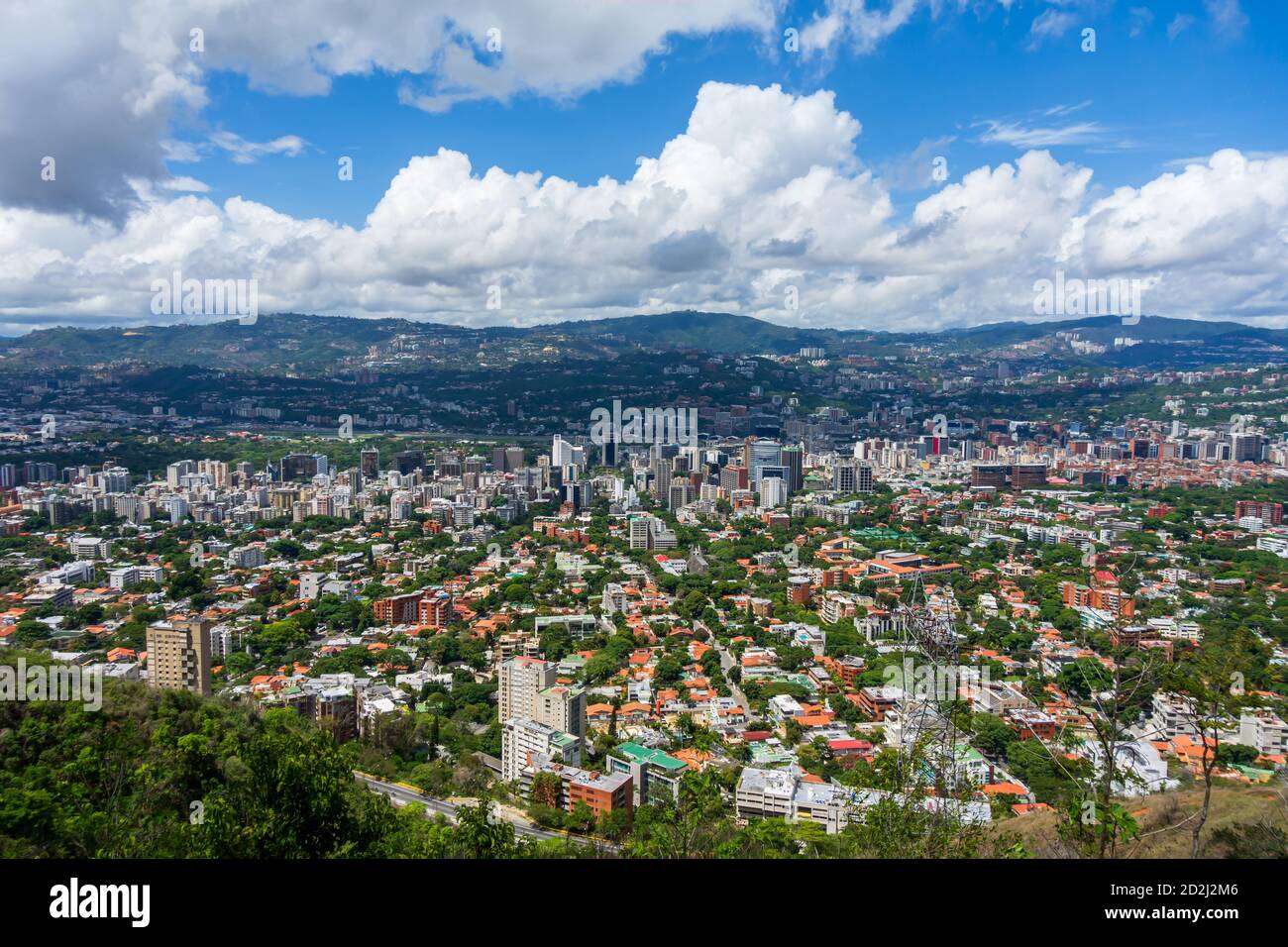 Vue de Caracas depuis le parc national d'Avila (Venezuela). Banque D'Images