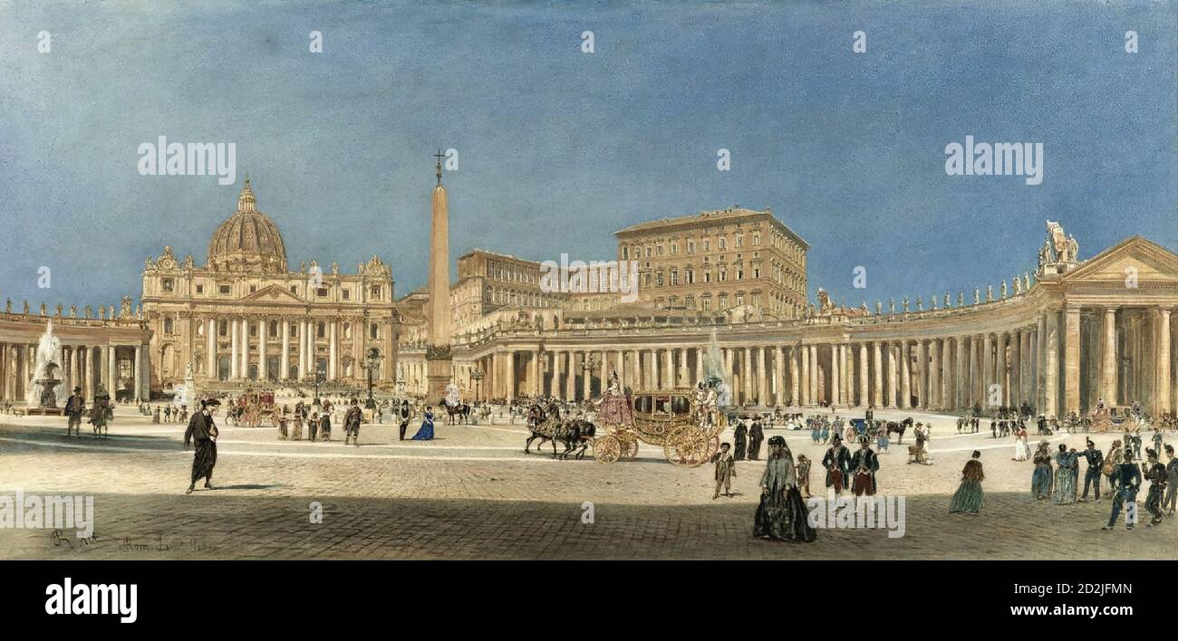 Alt Rudolf Von - Der Peterplatz en ROM - autrichien École - 19e siècle Banque D'Images