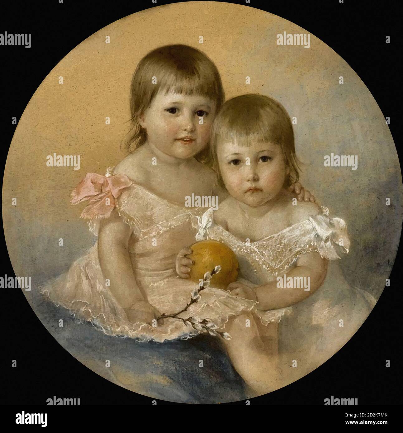 Fröschl Carl Princesse Zita et Prince Felix de BourbonParme Ecole autrichienne 19e siècle