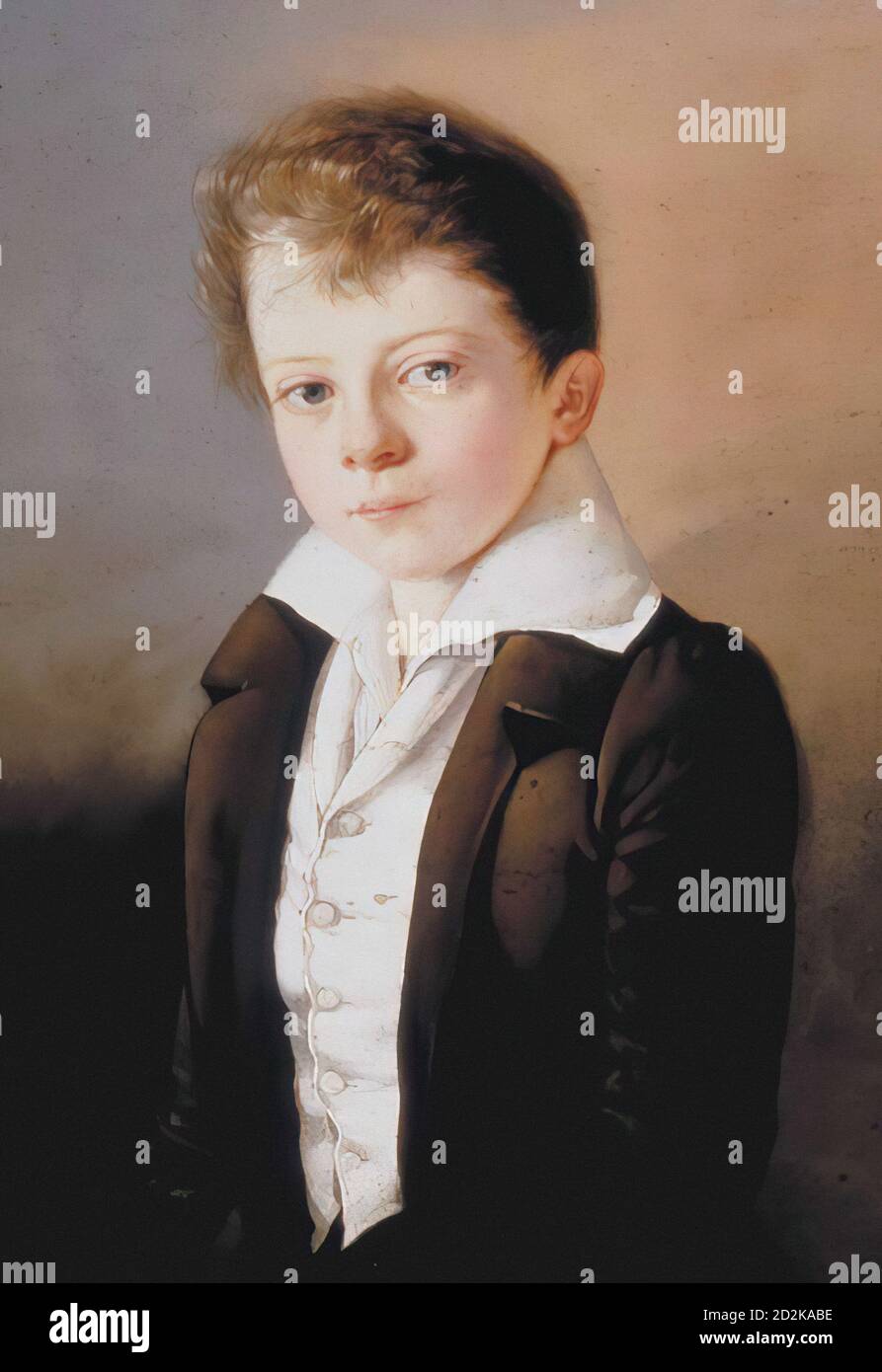 Grund Johann - Alfred Escher im Alter Von 12 Jahren - Ecole autrichienne - 19e siècle Banque D'Images