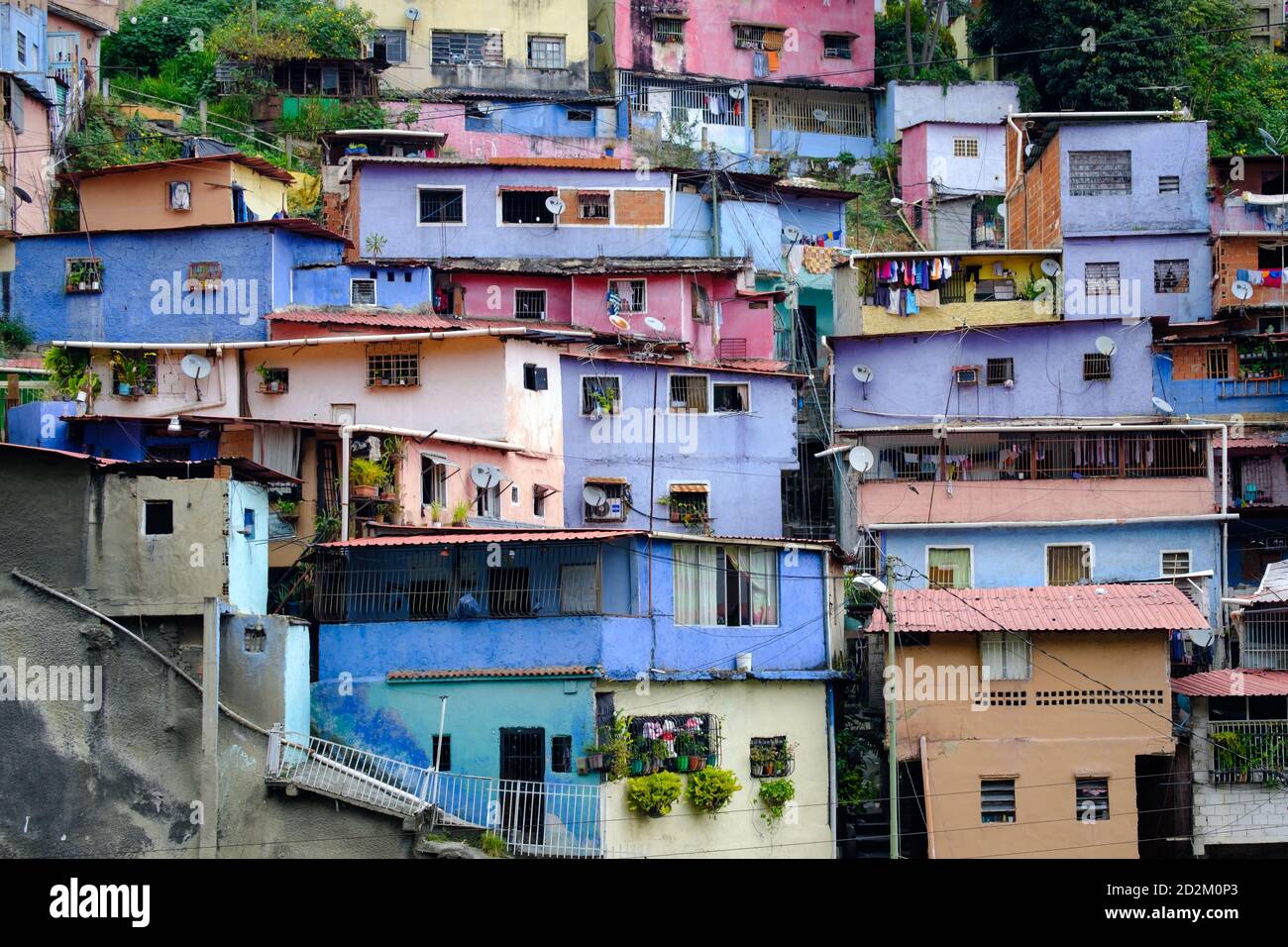 Caracas, Venezuela : vue sur une banlieue populaire. Banque D'Images