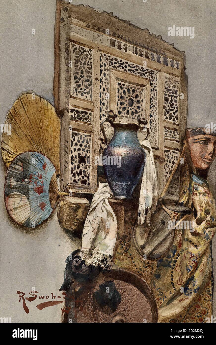 Swoboda II Rudolf - encore la vie avec des objets orientaux - École autrichienne - 19e siècle Banque D'Images