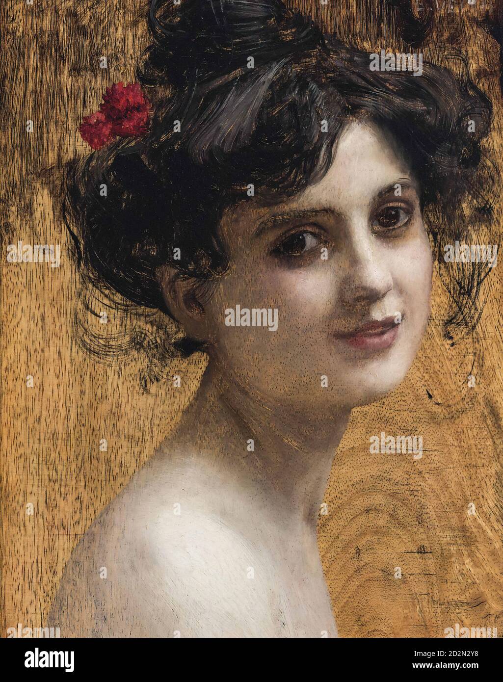 Veith Eduard - Portrait d'une fille - Ecole autrichienne - 19e siècle Banque D'Images