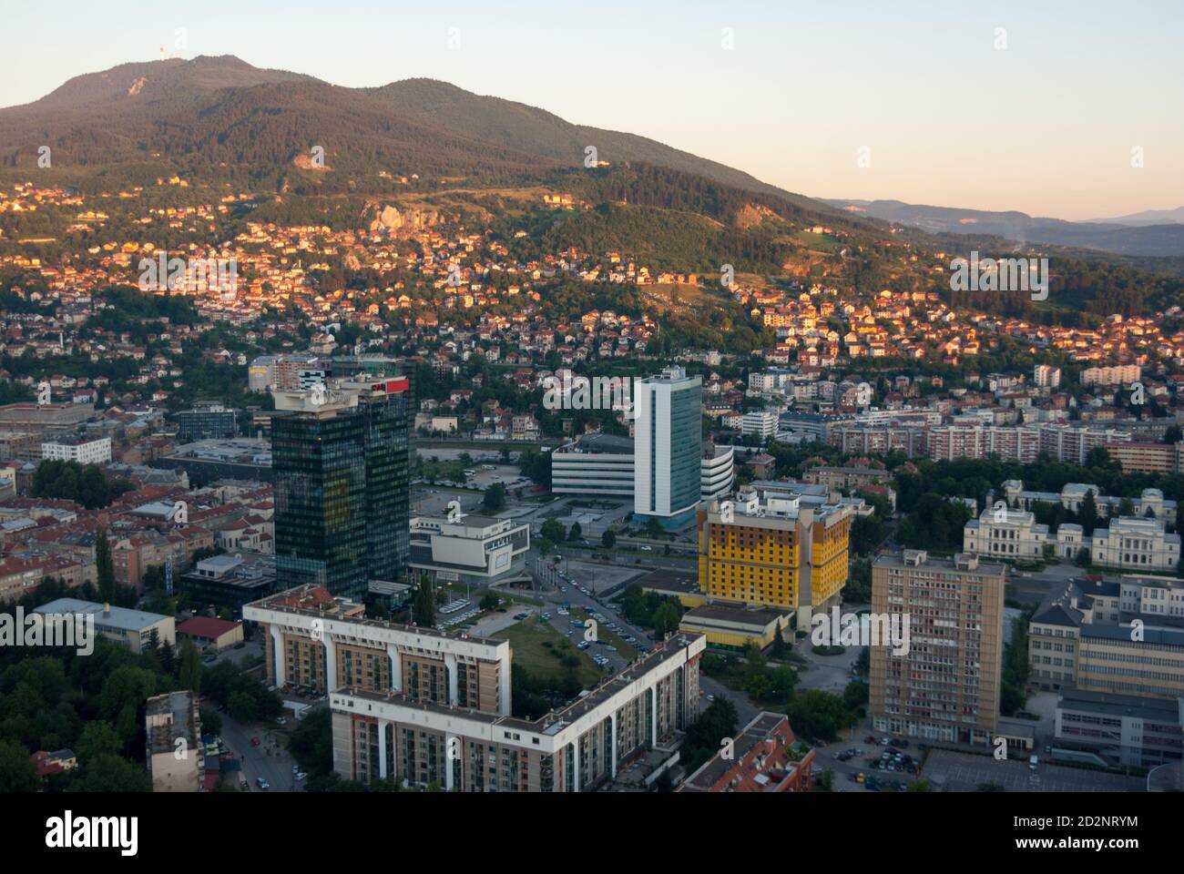 Vue imprenable sur Sarajevo depuis les oiseaux de la tour vue Banque D'Images