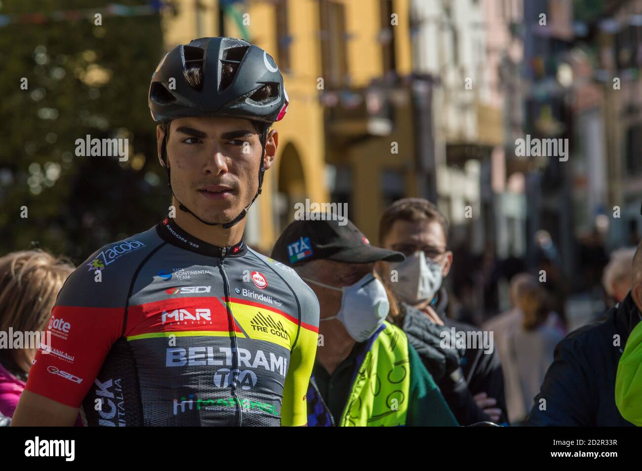 Oggiono (LC, Italie. 4 octobre 2020. Oggiono (lc), Italie, 04 octobre 2020, NicolÃÂ Parisini (Beltrami TSA Marchiol) (ITA) - au début de Piccolo Giro di Lombardia 2020 pendant il Piccolo Lombardia - moins de 23 ans - Street Cycling - Credit: LM/Antonino Caldarella Credit: Antonino Caldarella/LPS/ZUMA Wire/Alay Live News Banque D'Images