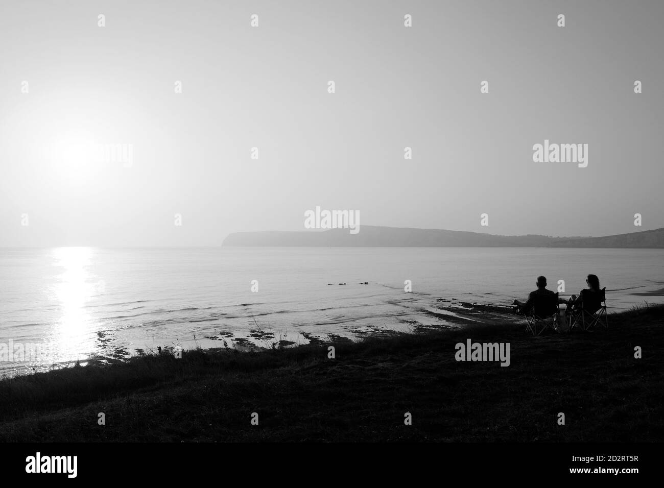 Vue sur l'île de Compton Bay au coucher du soleil De Wight Banque D'Images