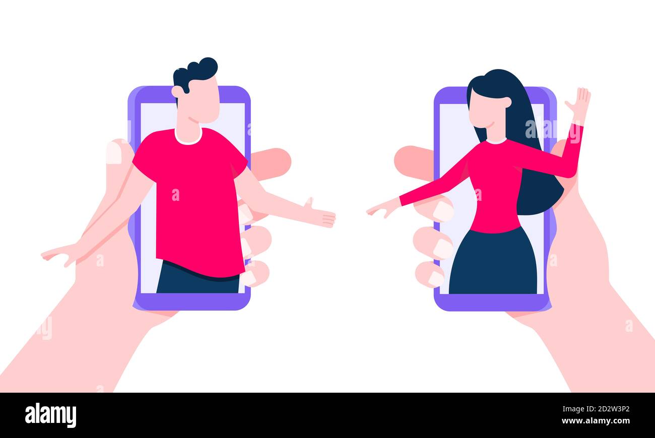 Appel vidéo de conférence Web sur le téléphone. Illustration de Vecteur