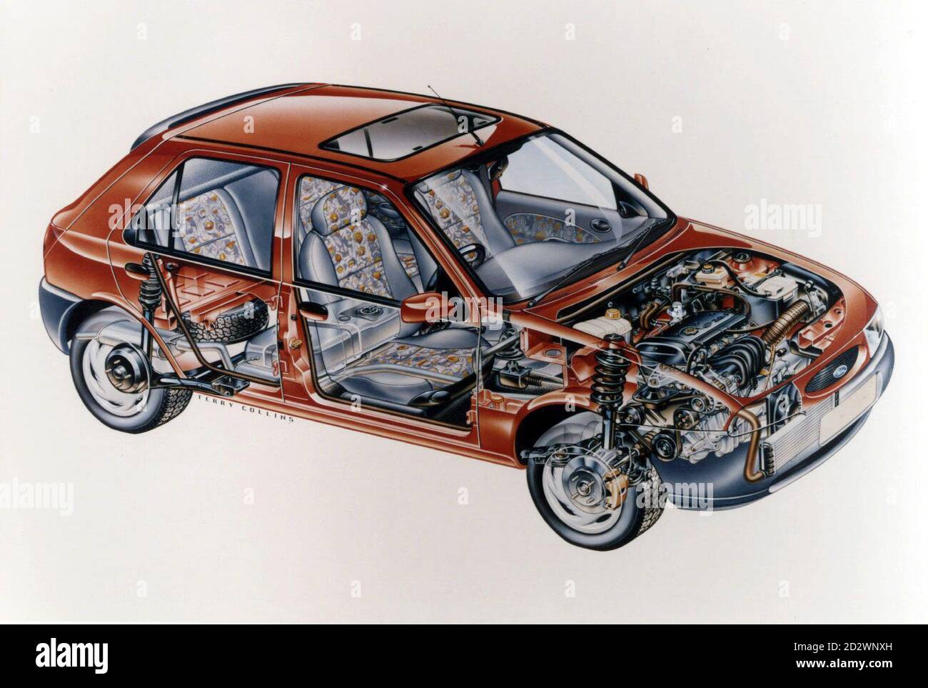 Le modèle de nouvelle génération de Ford, la Fiesta, sa petite voiture la plus vendue. La nouvelle version, équipée d'un nouveau moteur, d'un nouvel intérieur, d'une sécurité de pointe et d'un système de divertissement embarqué sophistiqué, fera ses débuts au salon de l'automobile de Francfort en septembre. Banque D'Images