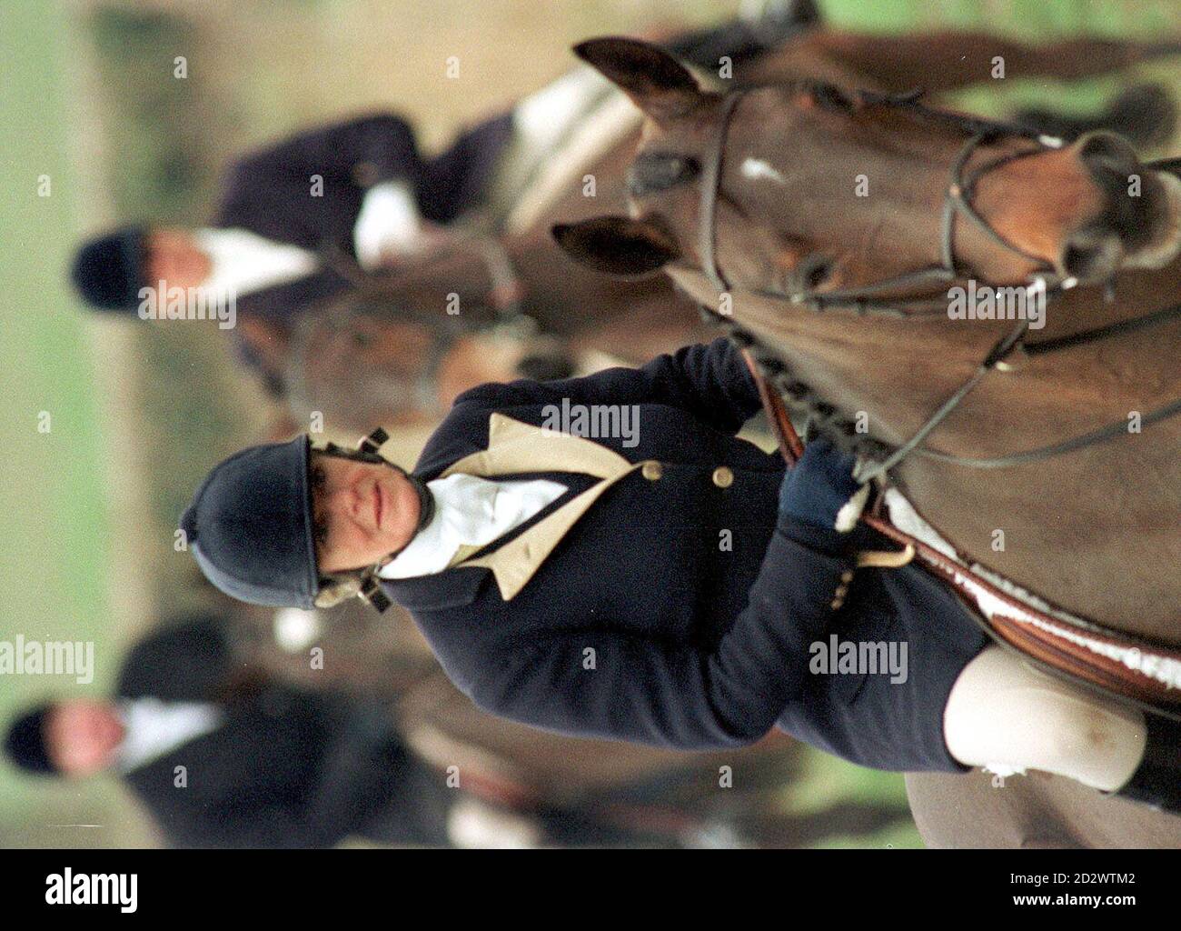 L'ami du Prince de Galles, Camilla Parker-Bowles, avec Beaufort Hunt, près de Tetbury, dans le Gloicestershire, ce matin (lundi). Photo de Tim Ockenden/PA. Banque D'Images