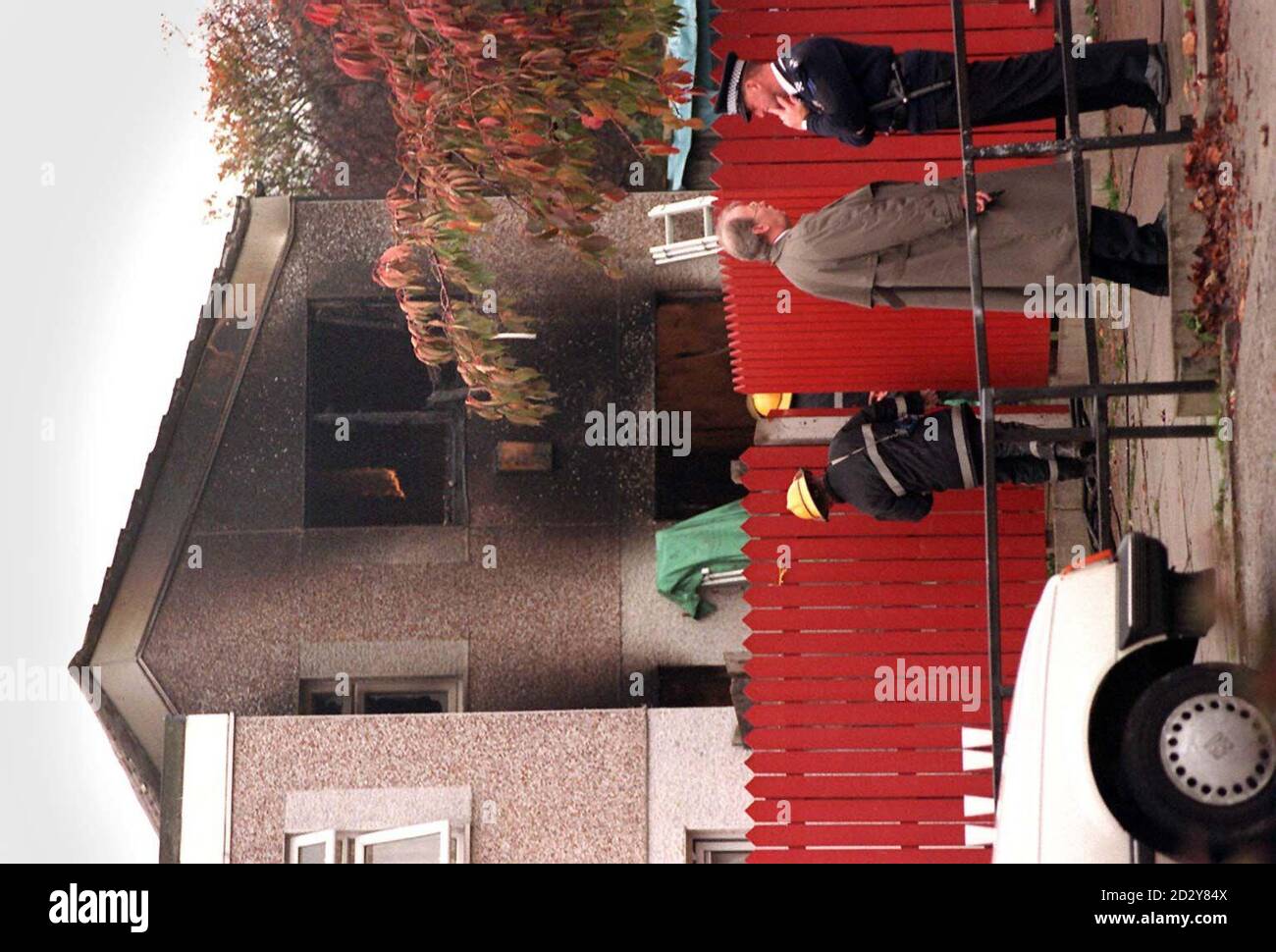 La maison de Skelmersdale, Lancashire où deux adultes et trois enfants ont été trouvés morts ce matin après que les pompiers ont été appelés à 5.56 aujourd'hui (samedi). Voir l'histoire de l'AP décès PAR INCENDIE. Photo PA. Banque D'Images