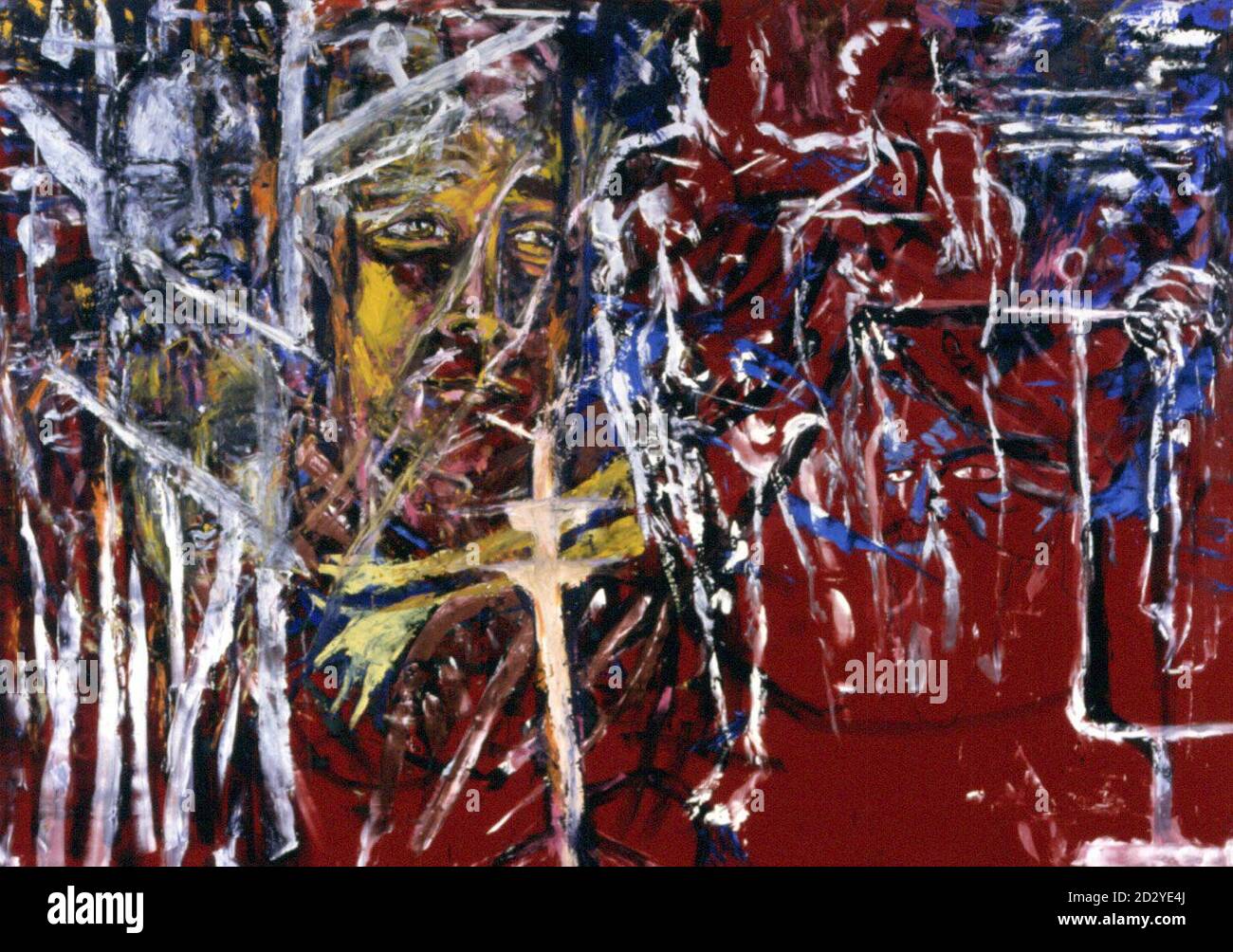 Homo Painting' de Julian Schnalbel (né en 1951) 1981 - fait partie d'une collection de 2.6 millions d'œuvres d'art du XXe siècle qui a été donnée à la Tate Gallery de Londres par la collectionneuse Janet Wolfson de Botton, comme un geste de soutien à la création de sa galerie Bankside,ouverture prévue en 2000.Les peintures, qui comprennent également des œuvres d'Andy Warhol, de Cindy Sherman et de Gilbert et George, ont été exposées pour la première fois à la galerie aujourd'hui (lundi).Voir PA Story ARTS Tate.Galerie de photos. Banque D'Images