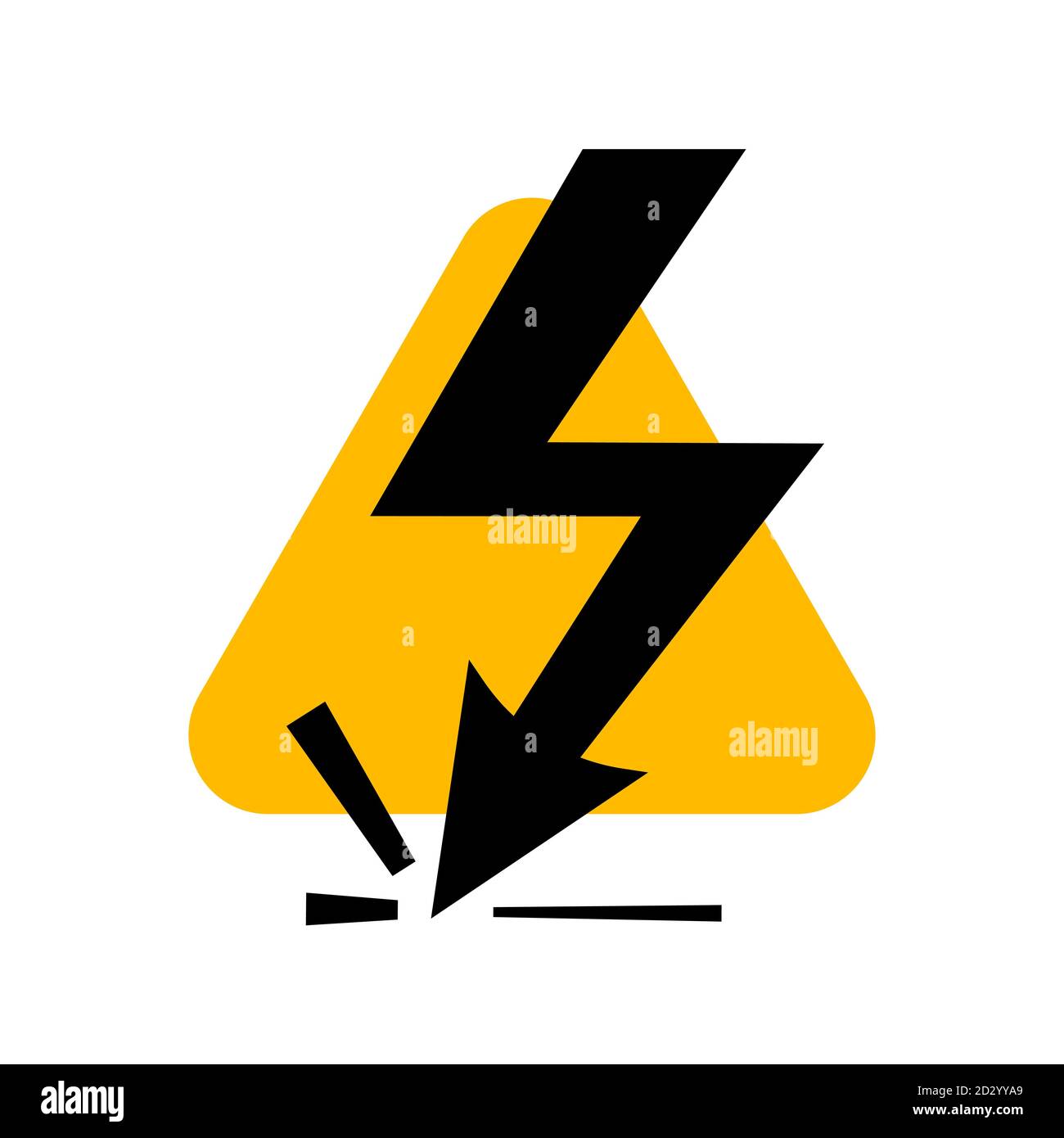 Attention : panneau haute tension, symbole de danger isolé sur fond blanc Illustration de Vecteur